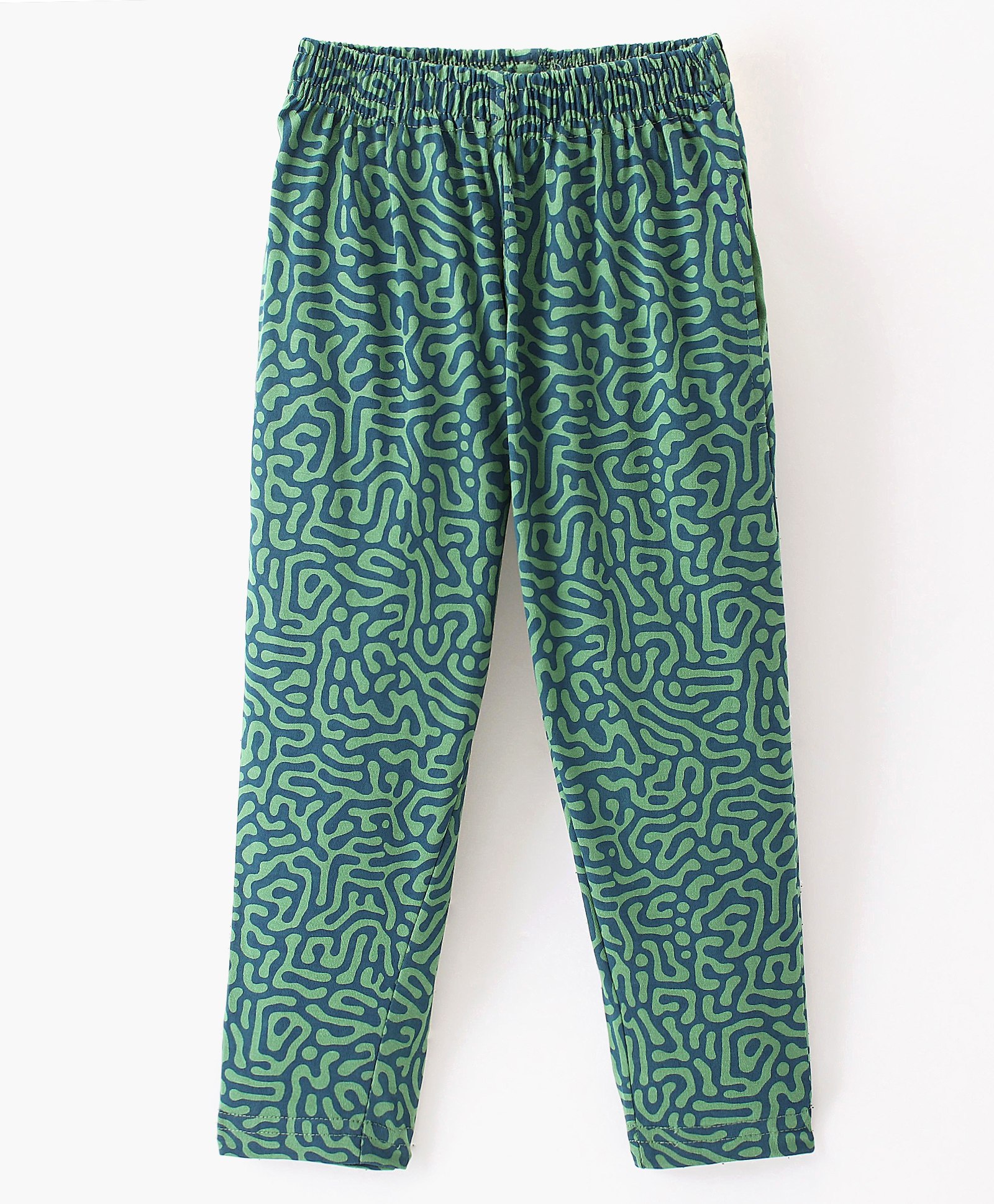 Fido Cotton Jersey Full Length Legging With Leopard Print - Green-picture-38