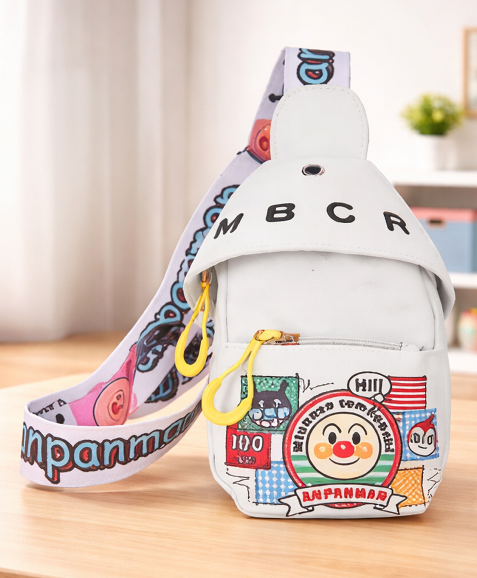 SYGA Celebrity Cartoon Canvas Small Bag Girl Children's Bag Shoulder Messenger Bag Chest Bag - White-image-4