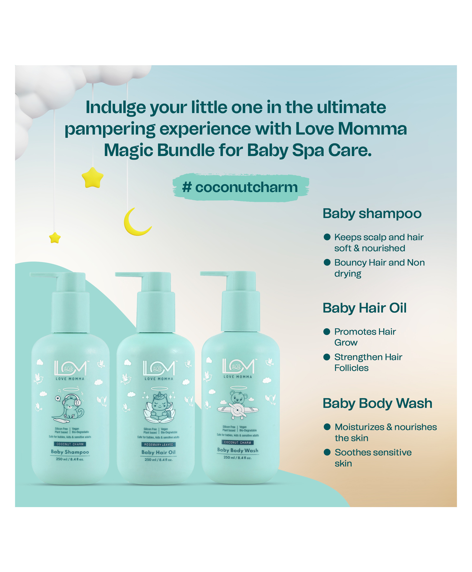 love momma Love Momma's Magic Bundle for Baby Spa Care Pack Of 3 250 ml each-picture-21