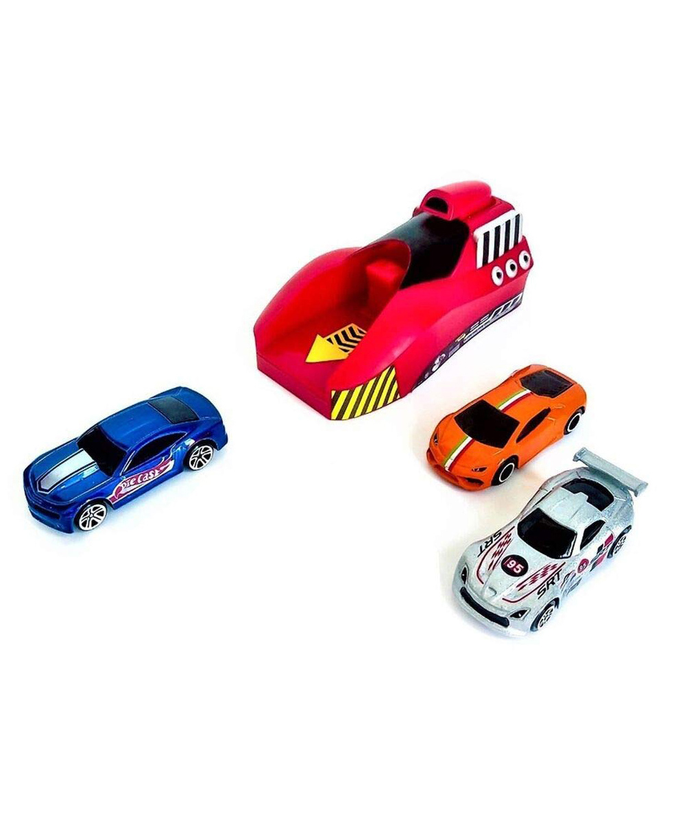 PLUSPOINT Rapid Launcher Play Set Toy With Die Cast Metal Stunt Car Pack of 4 - Multicolor-picture-28