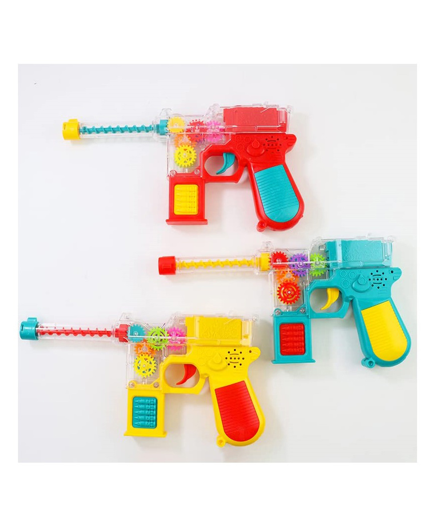 PLUSPOINT Electric Transparent Mauser Pistol Toy with 3D Lights Moving Gears & Music For Kids (Color May Vary)-picture-33