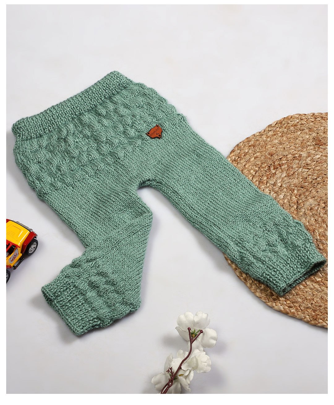 Shilpshakti Handmade Skin Fit Solid Drawstring Woollen Pant - Teal Green-picture-22