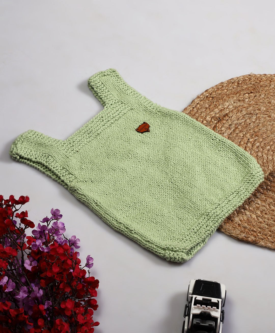 Shilpshakti Cotton  Unisex Sleeveless Handmade Solid Woollen Sweater Vest - Green-picture-44