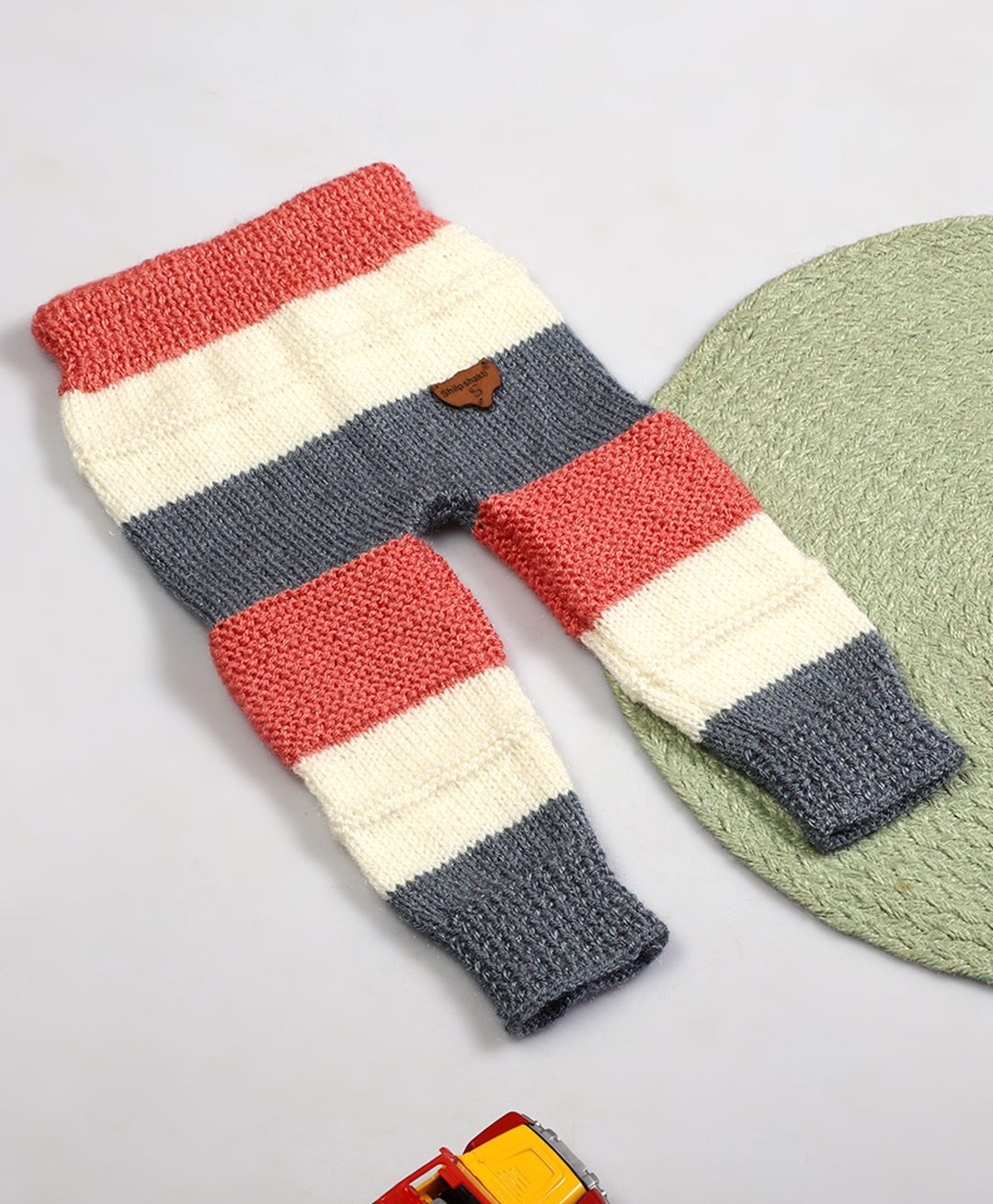 Shilpshakti Handmade Colour Blocked Skin Fit Elastic Woollen Pant - Multi Colour-image-39