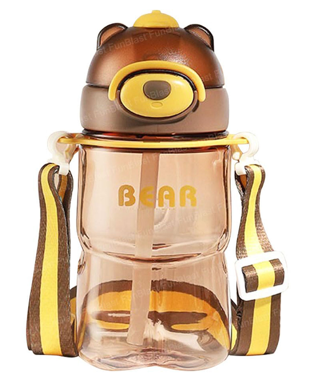 FunBlast Cute Design Water Bottle with Sipper and Strap Brown - 800 ml-image-31
