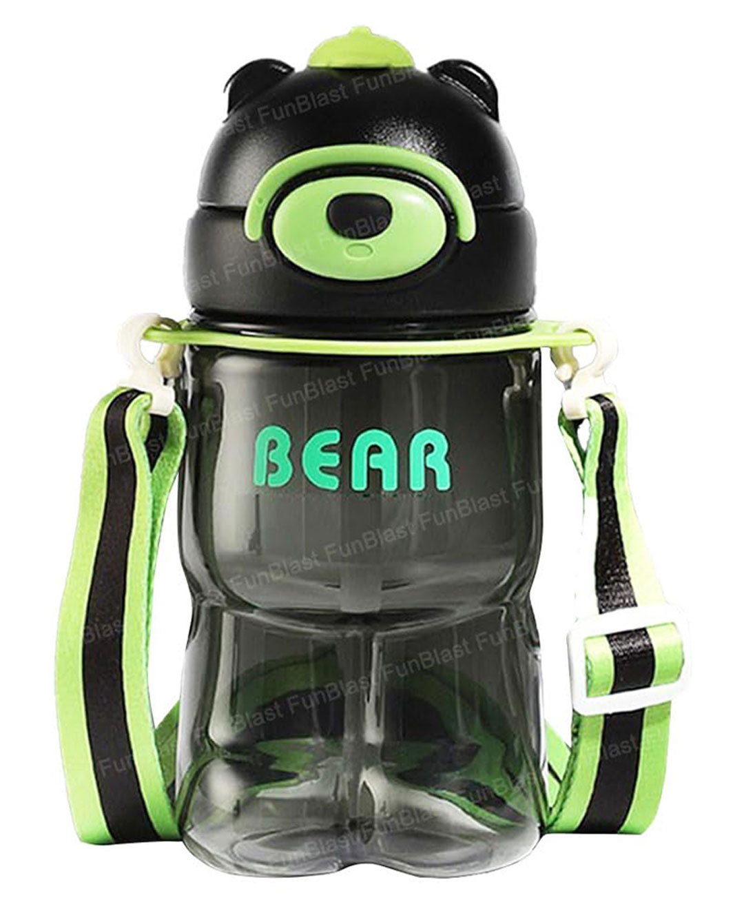 FunBlast Cute Design Water Bottle with Sipper and Strap Black - 800 ml-image-34