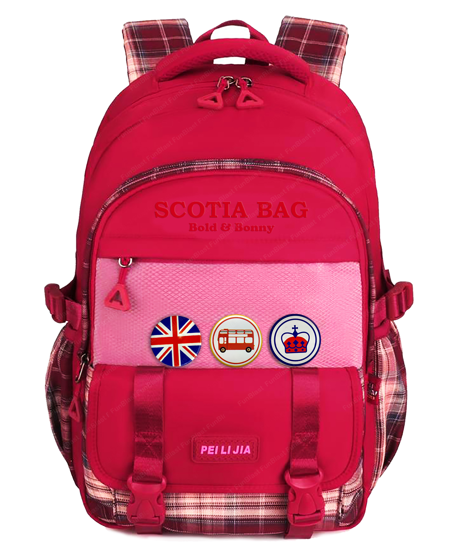 FunBlast Casual Backpack Red - 18 Inch-image-44