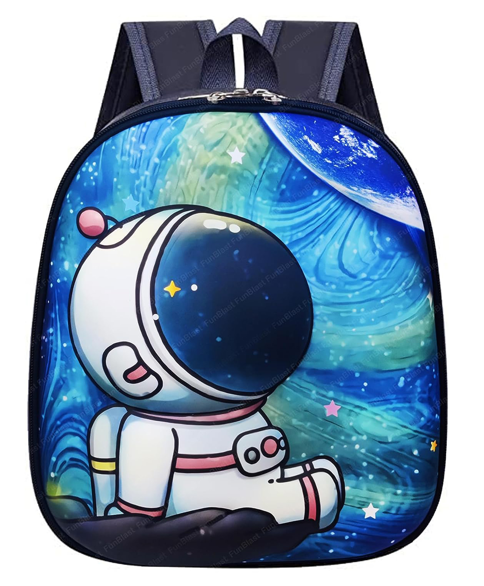 FunBlast Space Theme Lightweight Miniature Backpack Blue - 11 Inch-image-23
