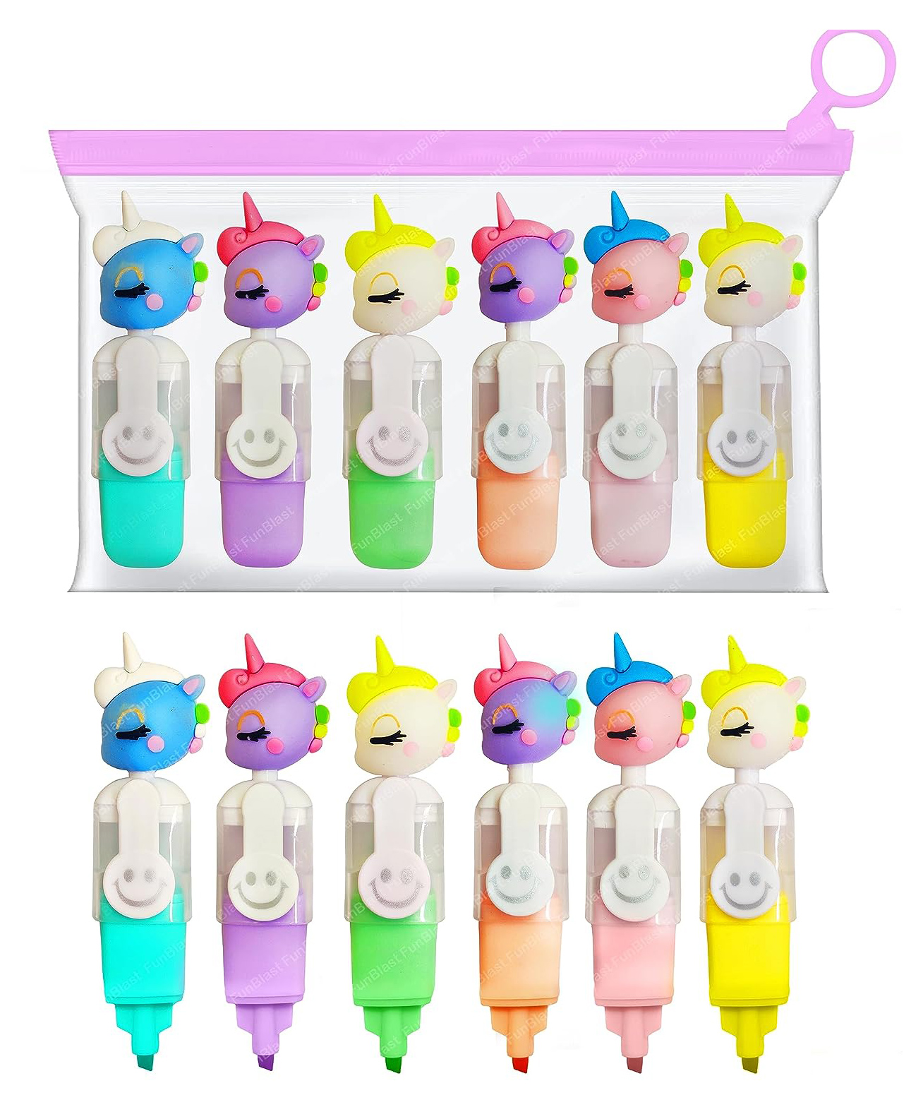 FunBlast Unicorn theme Highlighter Pen - 6 Pcs Multicolor-image-16