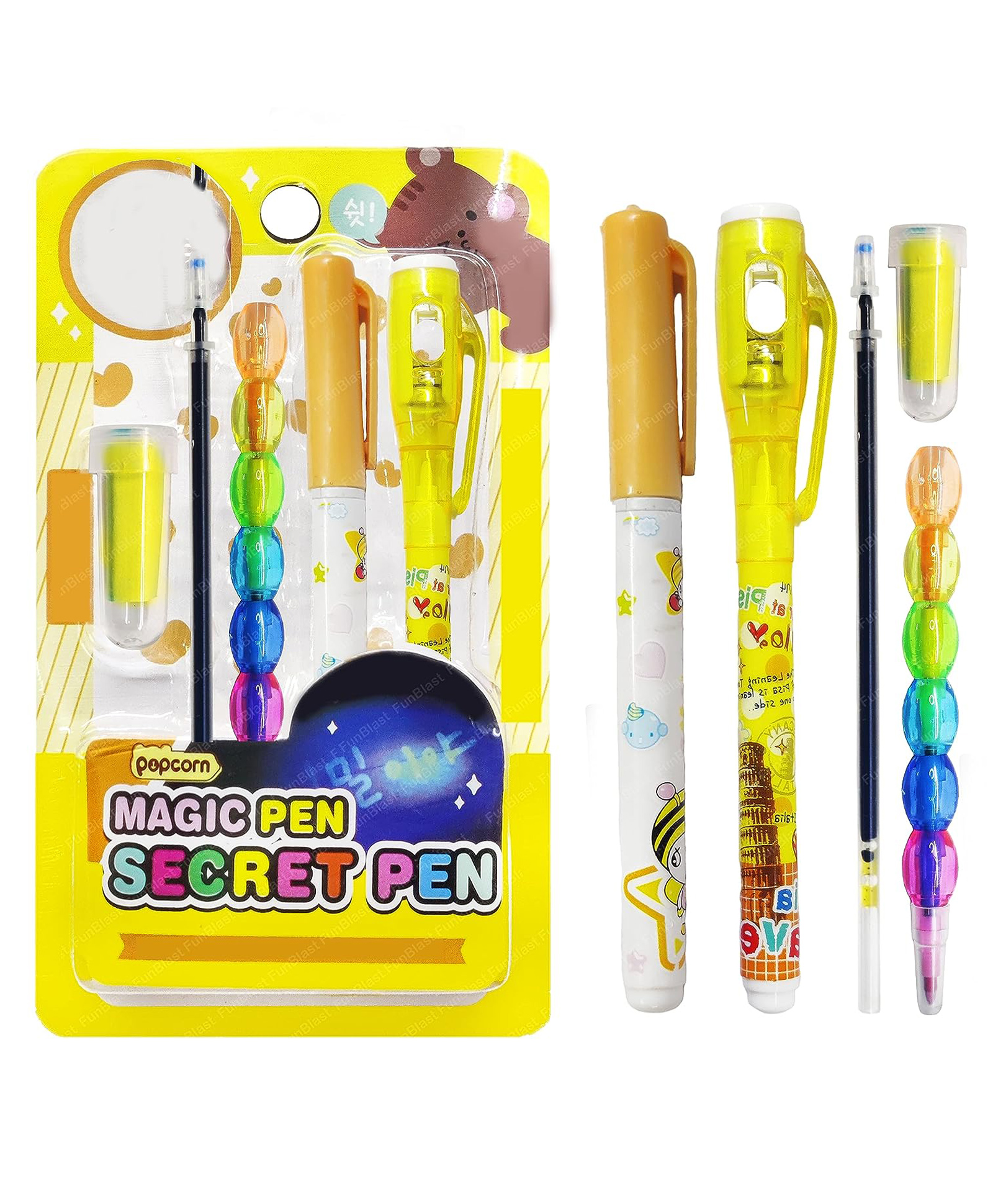 FunBlast Invisible Pen for Kids  UV Pen with Invisible Ink -Yellow-picture-39