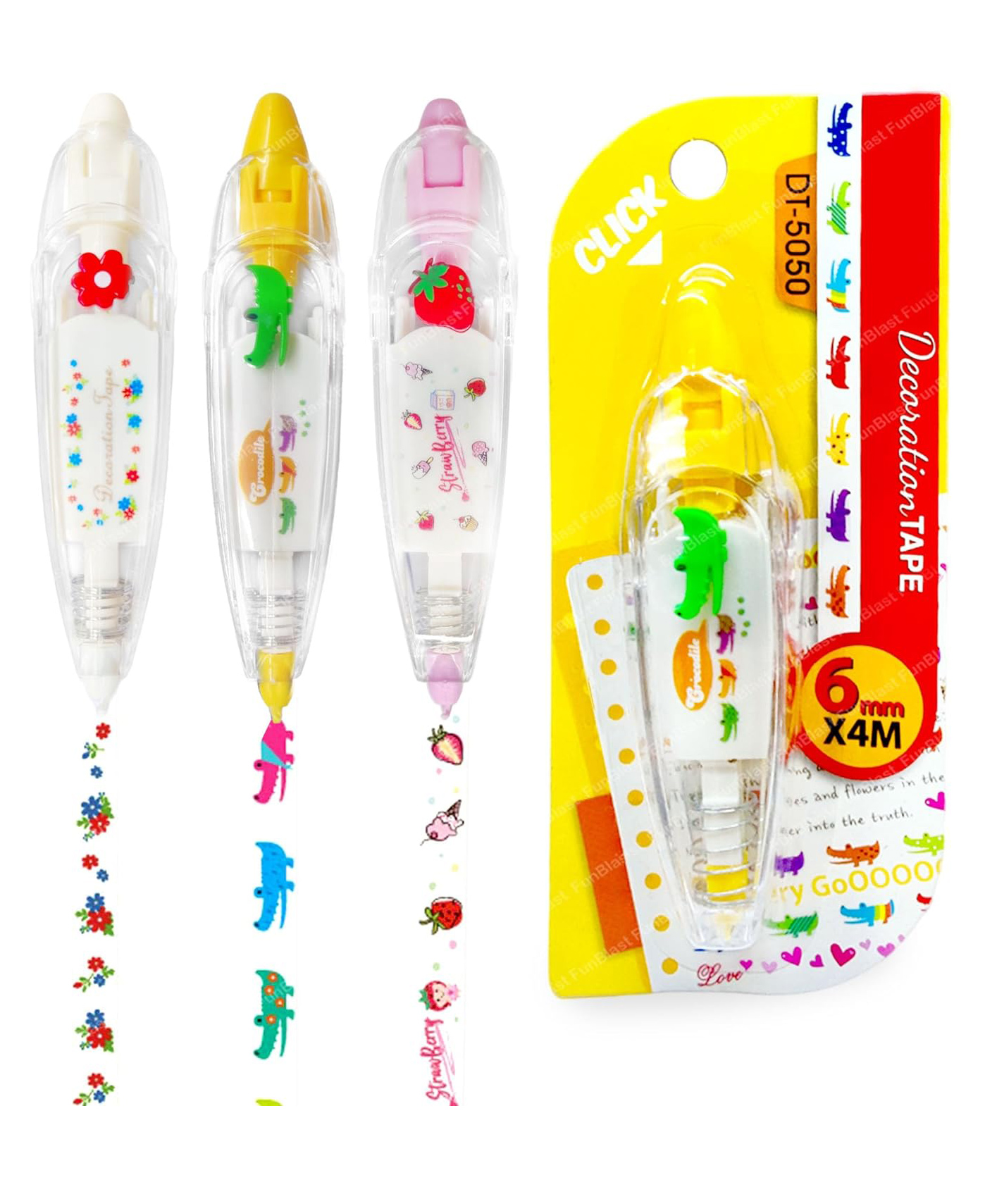 FunBlast Sticker Pen Machine Decorative Correction Tape (2 Pcs Random Design)-picture-22
