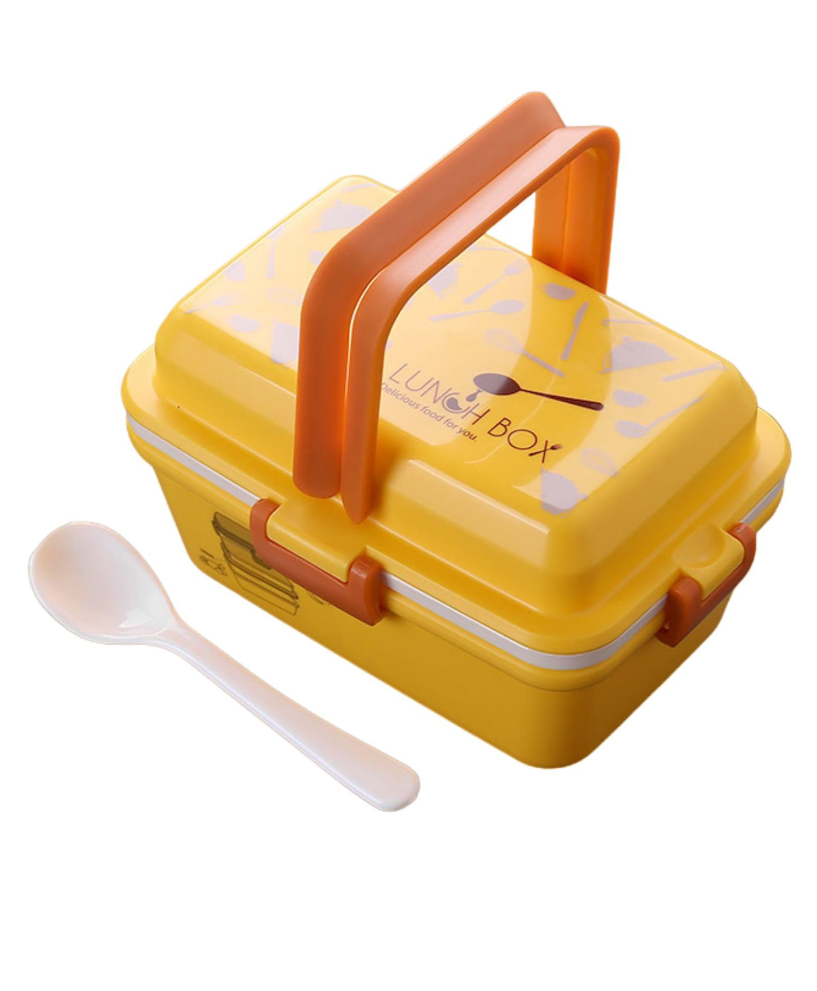 FunBlast Double Decker Lunch Box with Spoon  Yellow-picture-14