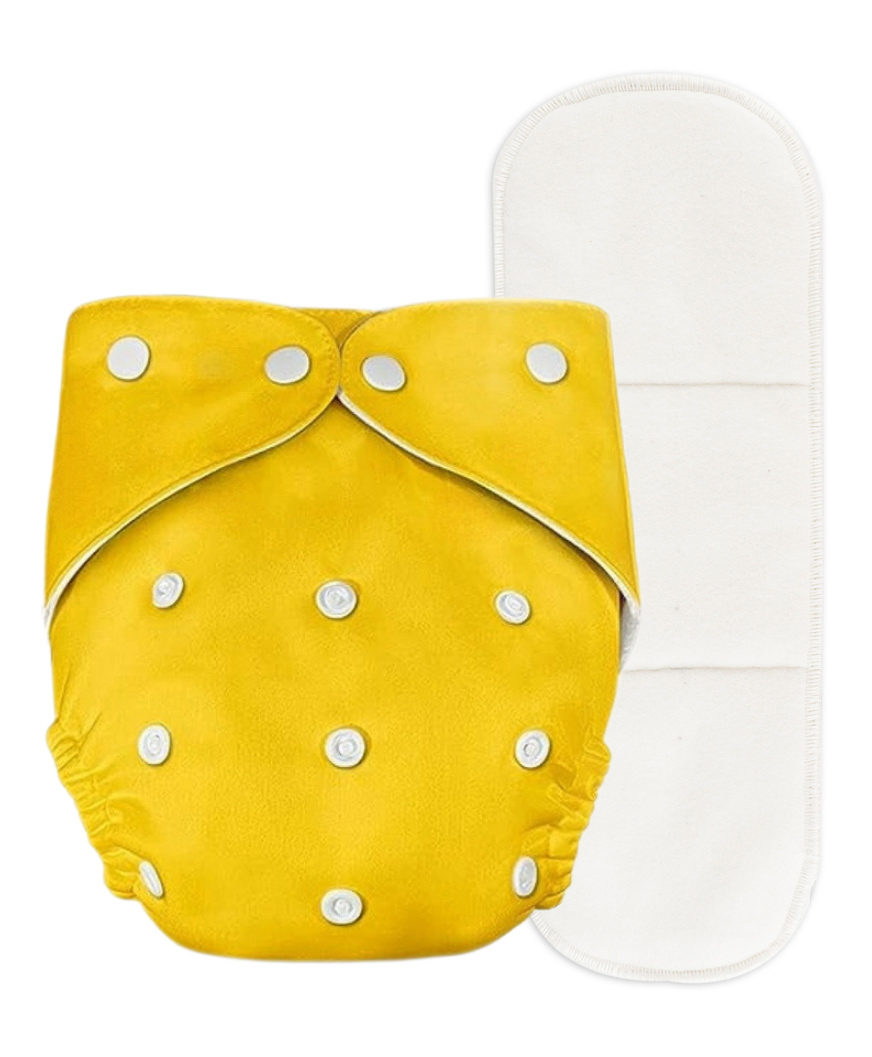 Deedry Cloth Diapers Reusable With Insert - Yellow-picture-27