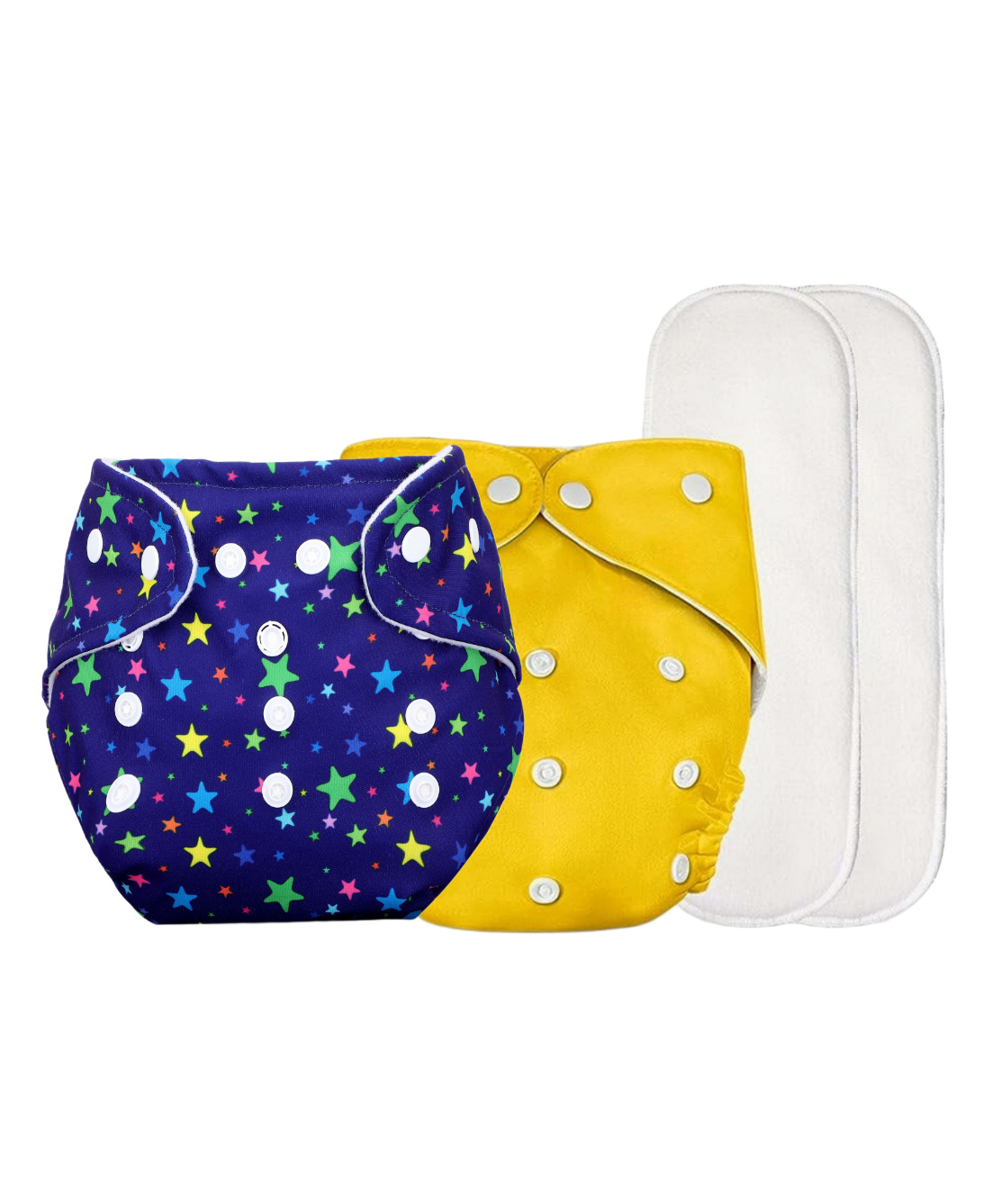 Deedry Cloth Reusable Diapers With Insert Pack of 2 - Yellow & Blue-picture-21