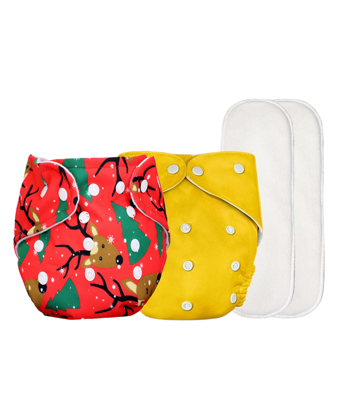 Deedry Cloth Reusable Diapers With Insert Pack of 2 - Yellow & Red-picture-15