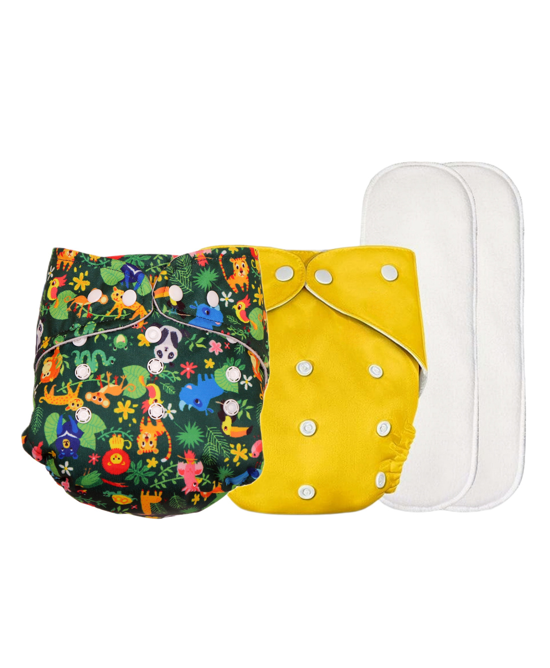 Deedry Cloth Reusable Diapers With Insert Pack of 2 - Yellow & Green-image-29