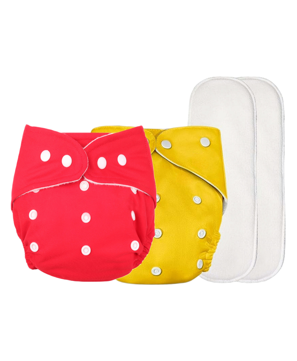 Deedry Cloth Reusable Diapers With Insert Pack of 2 - Yellow & Red-image-9