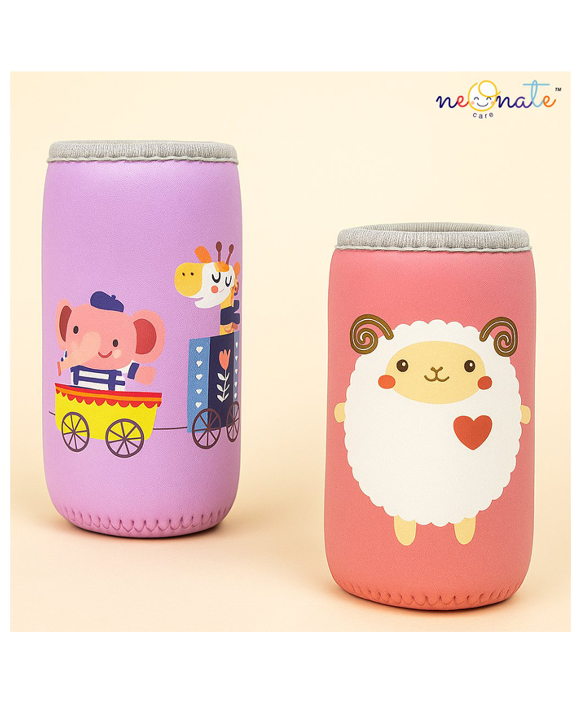 NeonateCare Adjustable Reusable Stretchable Baby Feeding Bottle Cover Sleeves Cartoon Prints With Holding Strap Suitable for 120ml 220ml 240ml - Multicolor ( color and design may vary)-picture-16