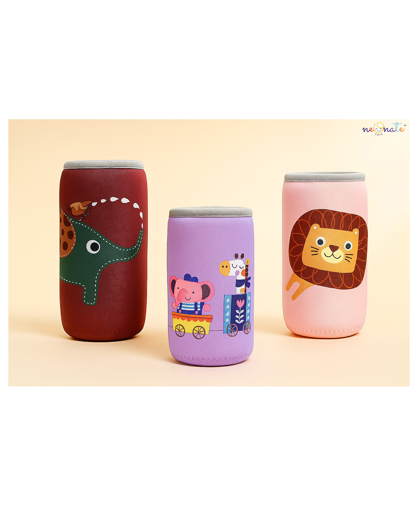 NeonateCare Stretchable Baby Feeding Bottle Cover Sleeves Cartoon Prints With Holding Strap Suitable for 120ml 220ml 240ml Slim Neck Feeding Milk Feeder Bottles (Pack of 3)( Color and design may vary)-image-18
