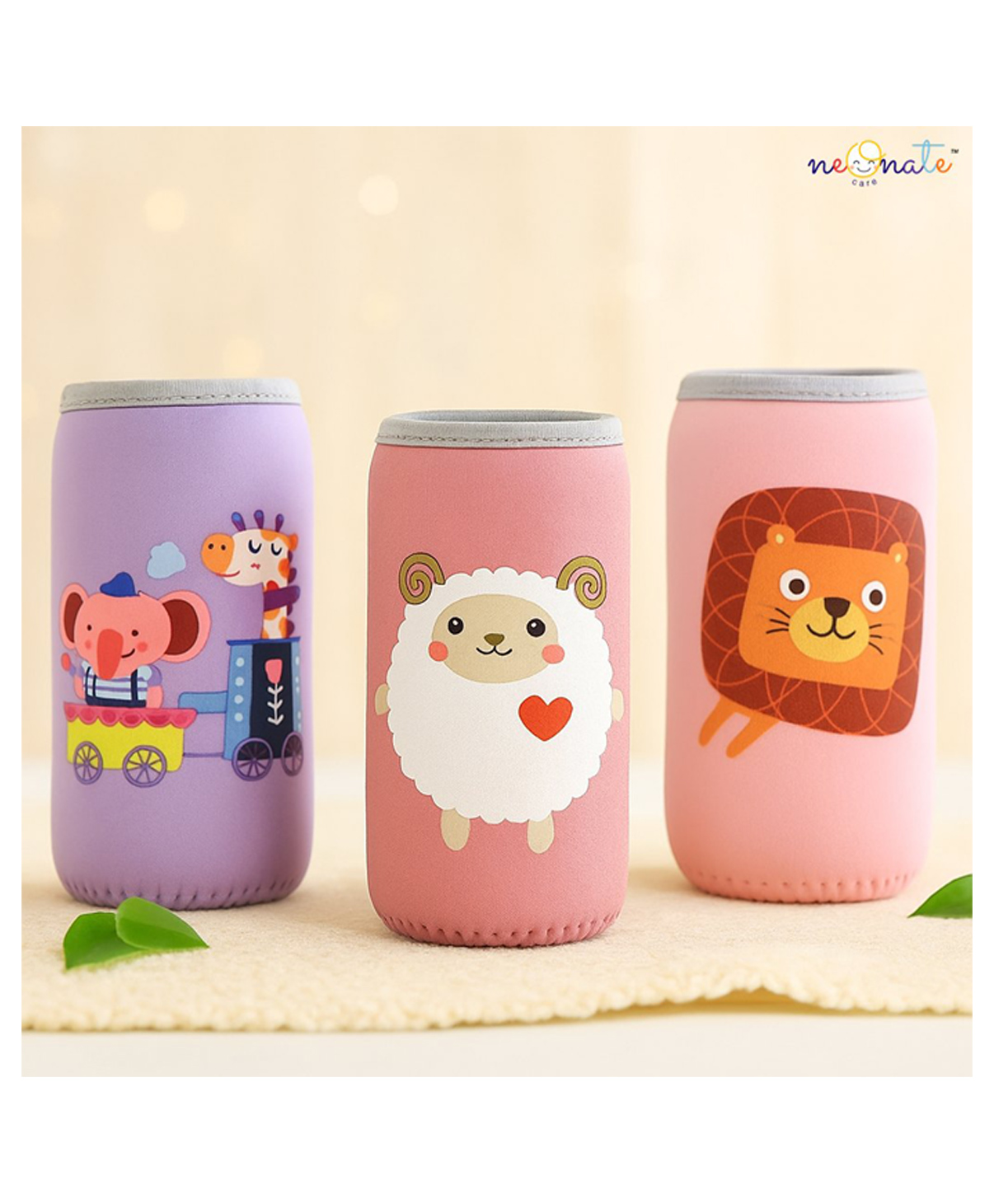NeonateCare Stretchable Baby Feeding Bottle Cover Sleeves Cartoon Prints With Holding Strap Suitable for 120ml 220ml 240ml Slim Neck Feeding Milk Bottles(Pack of 3)( Color and design may vary)-picture-20