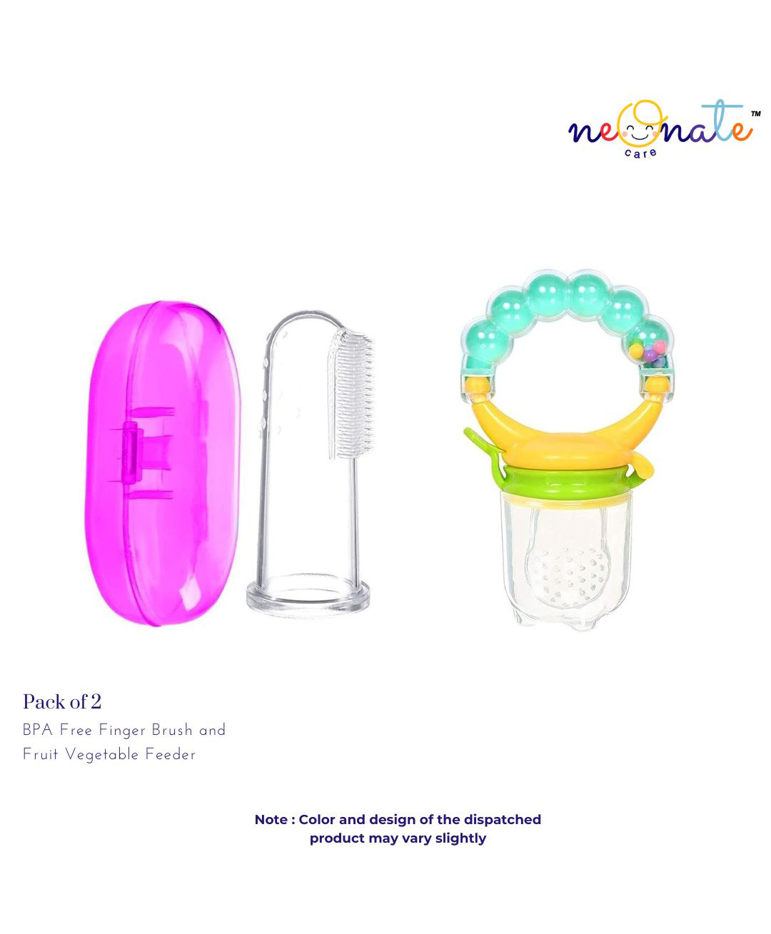 NeonateCare Baby Soft Bristles Finger Toothbrush Having Tongue Cleaner Back With Silicone Baby Food Fruit Vegetable Feeder Baby Teether Baby Musical Rattle Soother Teething Toy For Toddlers Infants Babies PINK( Color and design may vary)-image-11