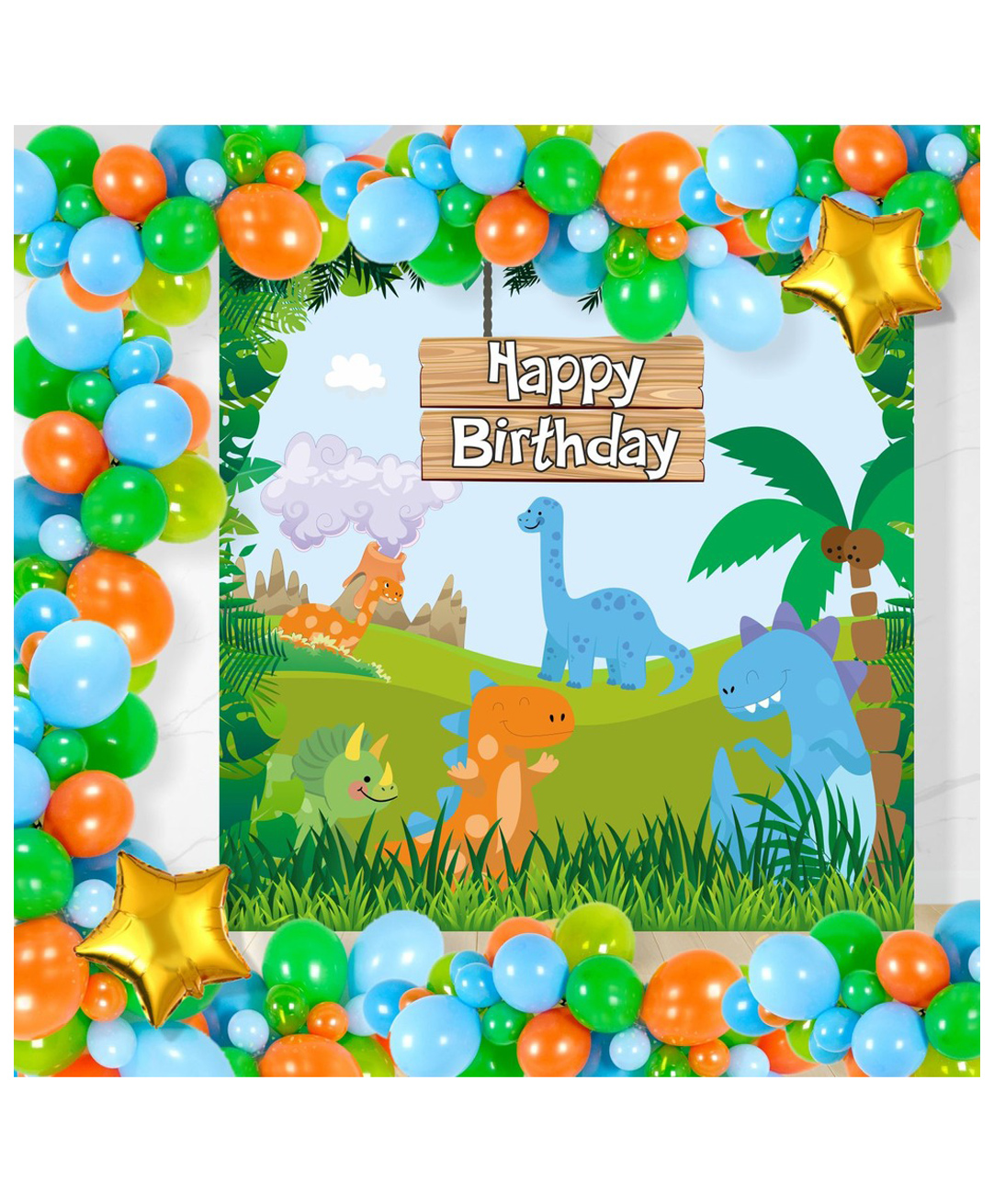 Untumble Dinosaur Theme Birthday Decoration Backdrop Arch Kit- Pack of 64-image-18