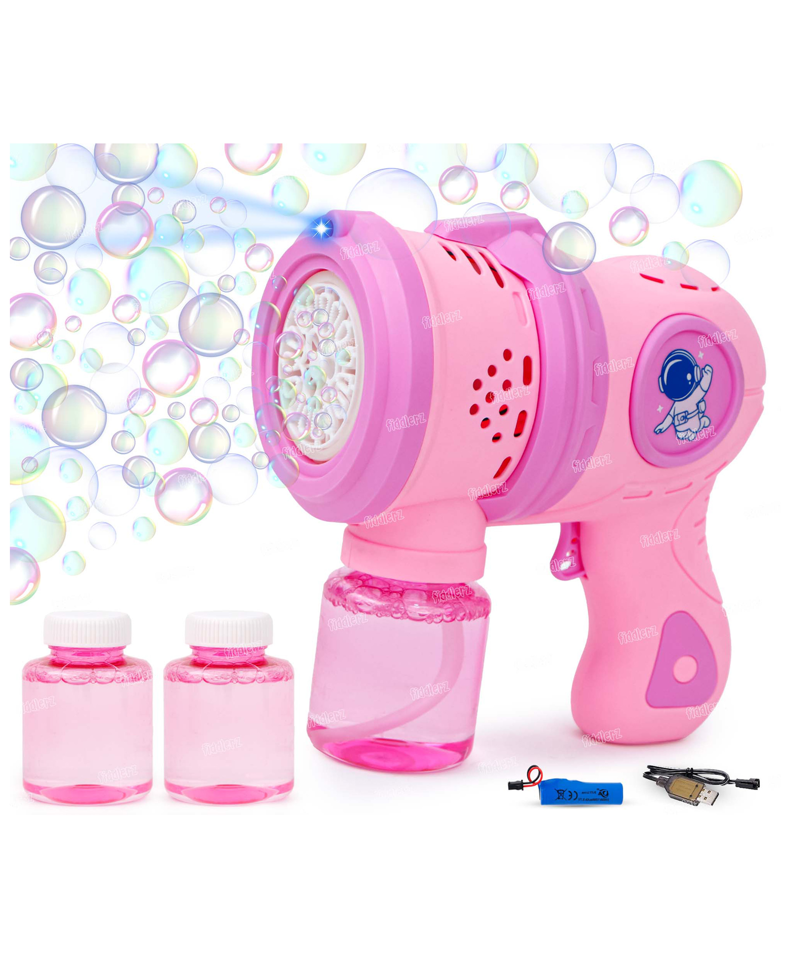 Fiddlerz Bubble Machine Gun Outdoor & Indoor Toys for Boys and Girls Mini Bubble Toy Machine - Pink