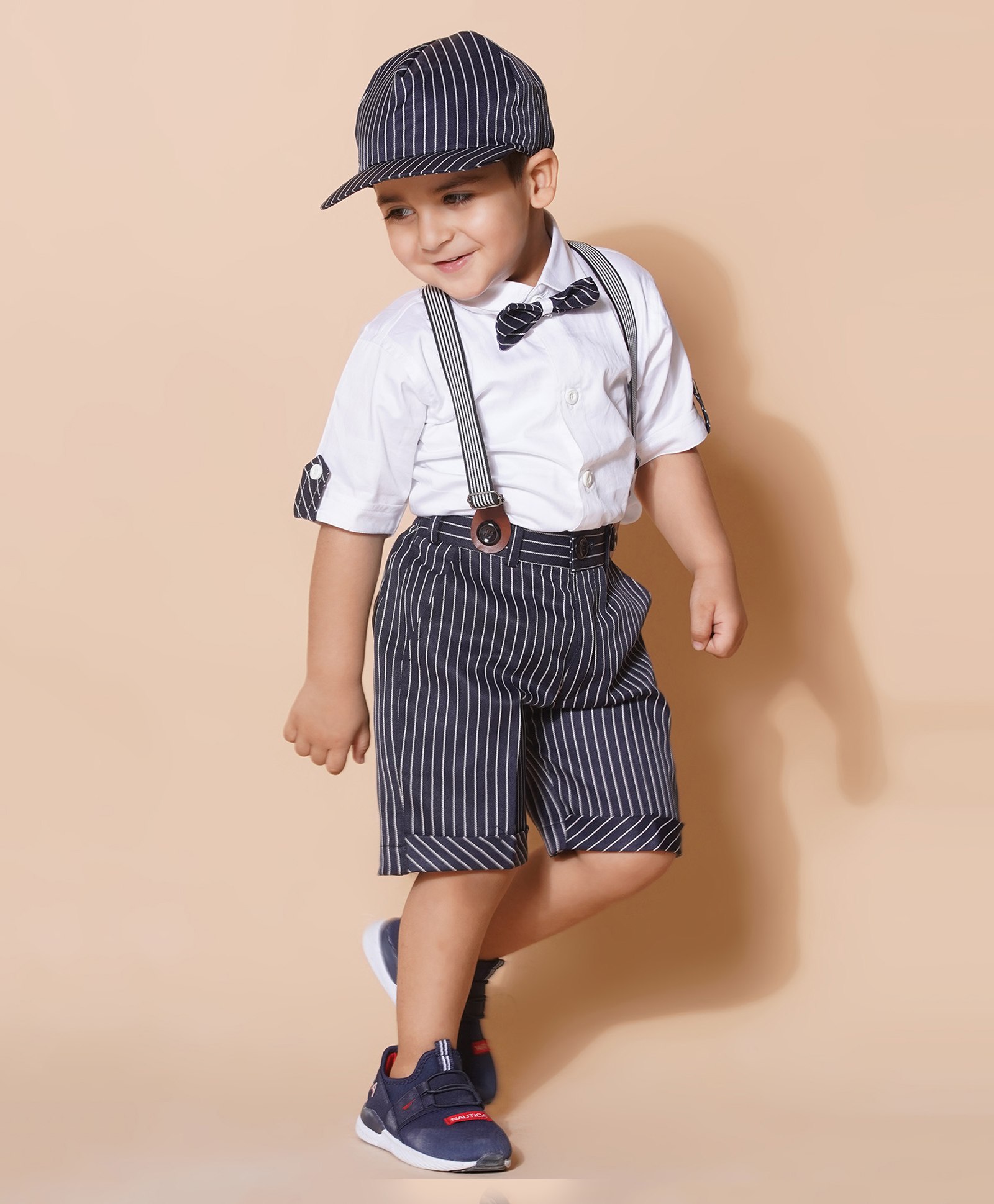 AJ Dezines Half Sleeves Striped Designed 5 Piece Party Set -Black-picture-14