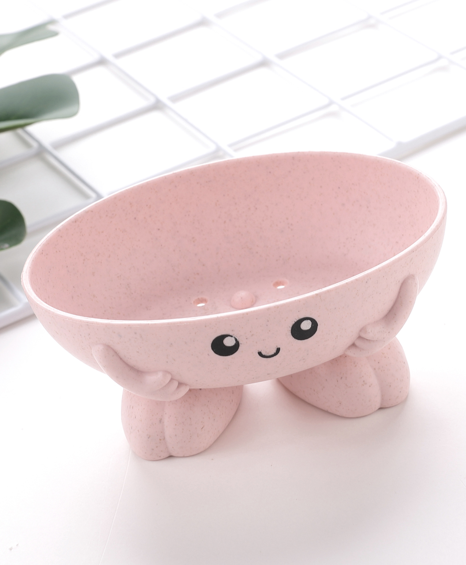 fab n funky Self Draining Free Size Soap Case with Cartoon Face Print - Pink-picture-14