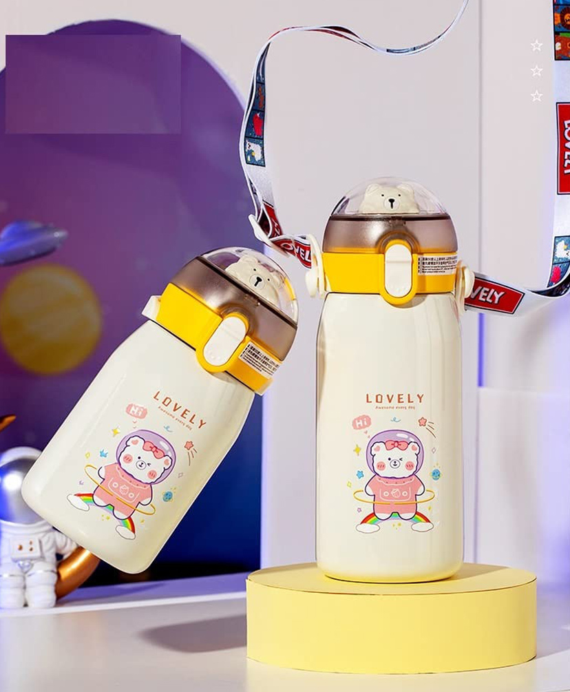 SCHOOLISH Colorful & Attractive Insulated Stainless Steel Sipper Water Bottle - 530 ml COLOR MAY VARY-image-11