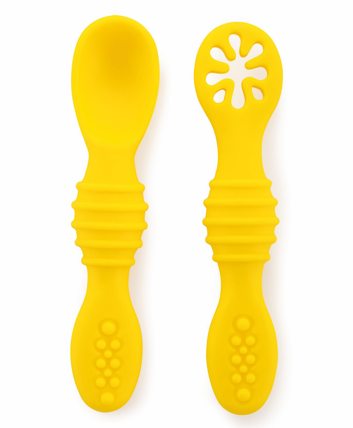 BeeBaby Sumshy First Stage Silicone Spoon for Feeding Baby, Dip Spoon for Baby Led Weaning. Pack of 2 - Yellow-image-14