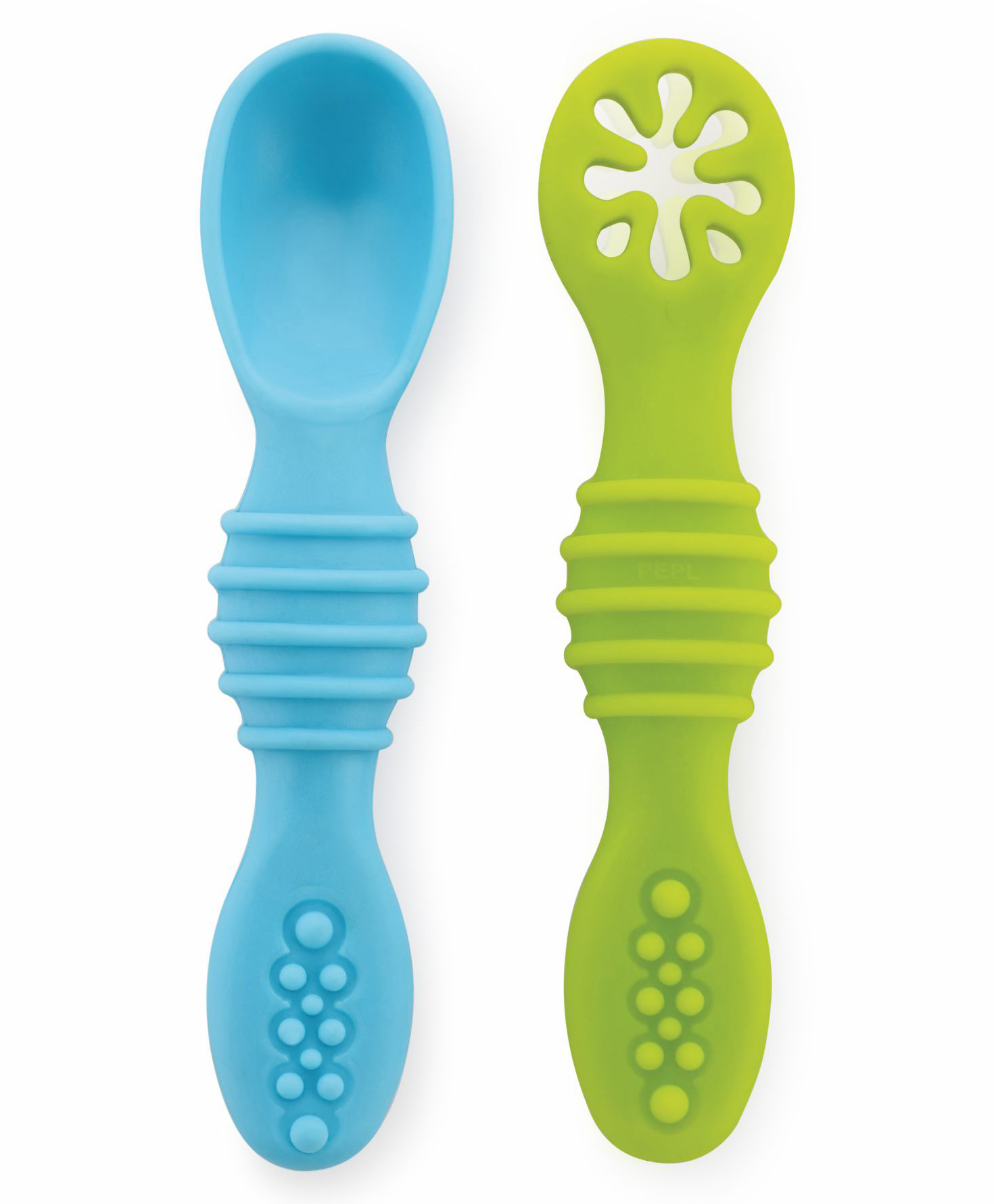 BeeBaby Sumshy First Stage Silicone Spoon for Feeding Baby, Dip Spoon for Baby Led Weaning Pack of 2 - Blue & Green-image-41