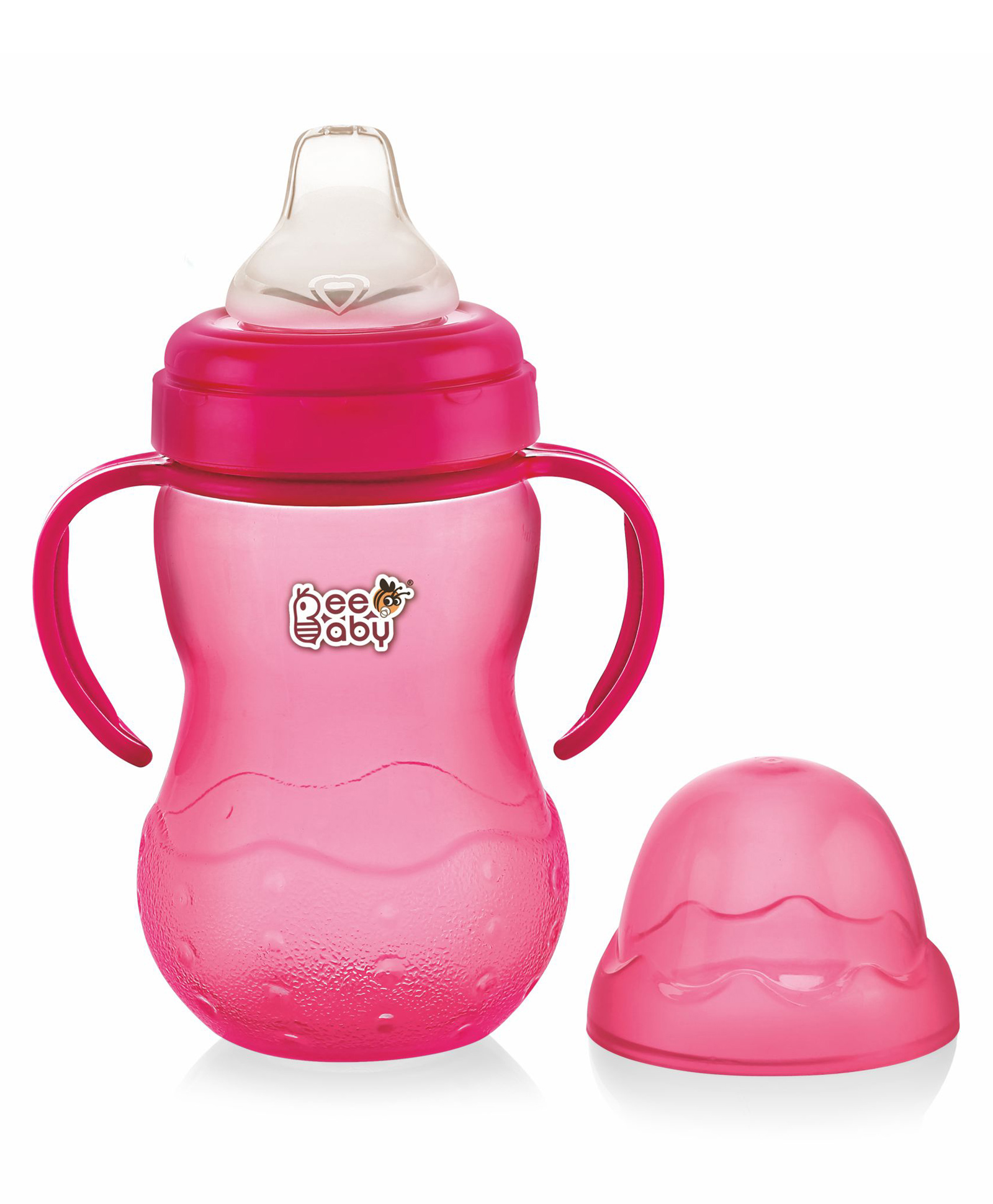 BeeBaby Grippee Soft Silicone Spout Sipper for Infant Toddler with Detachable Handle 300 ml (Pink)-picture-26