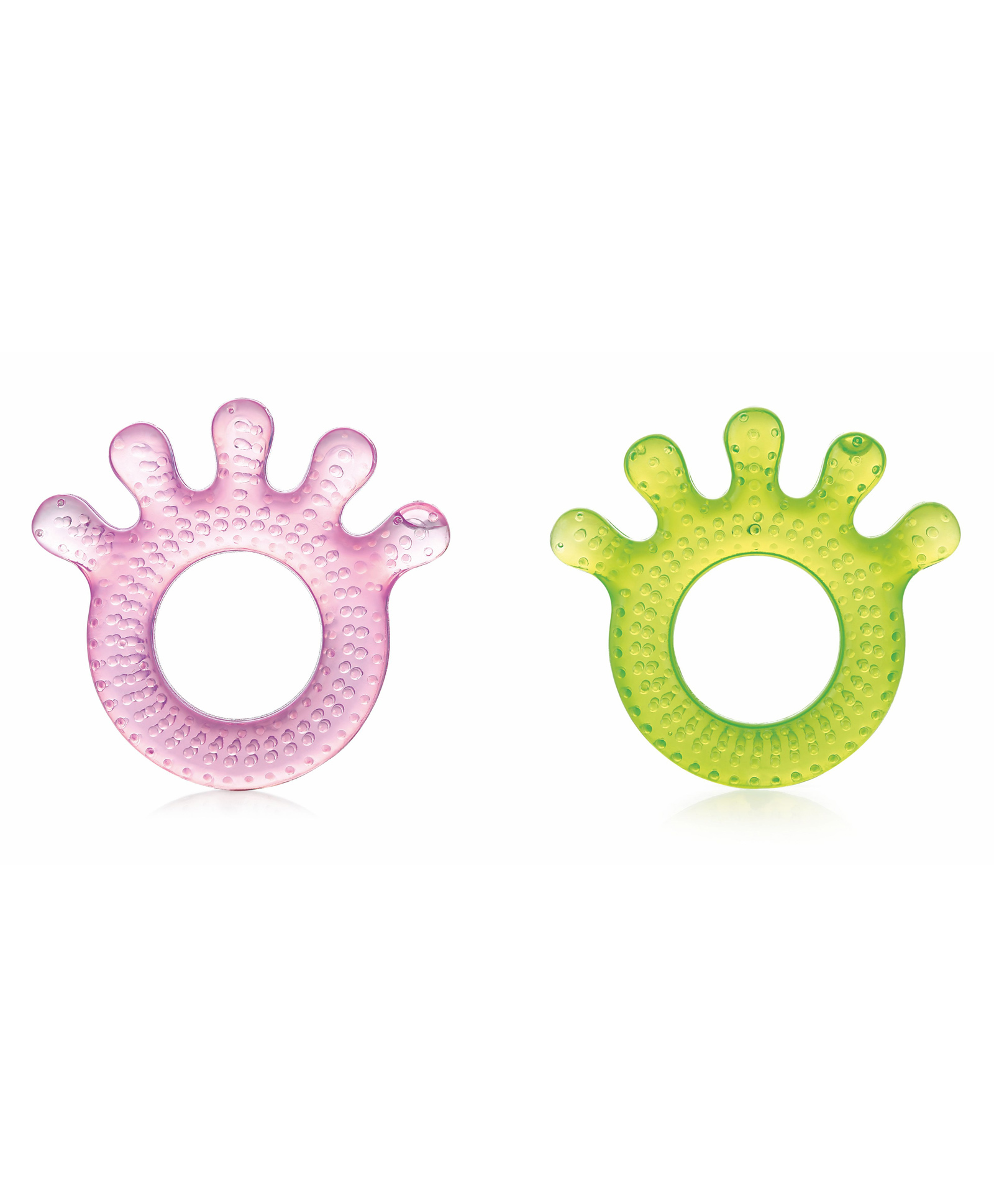 BeeBaby Fingers Teethers BPA Free Cooling Water Filled Baby Teether with Carry Case for Babies Soothes Infants Gums Pack of 2 - Pink & Green-picture-11