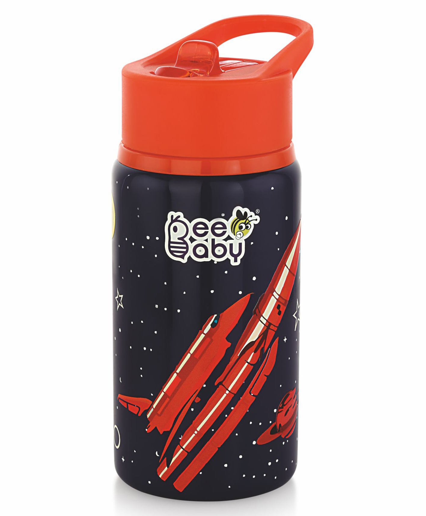 BeeBaby Steelios Stainless Steel Sipper with Flip Top Straw (540 ml) (Space_Dark blue)-image-30