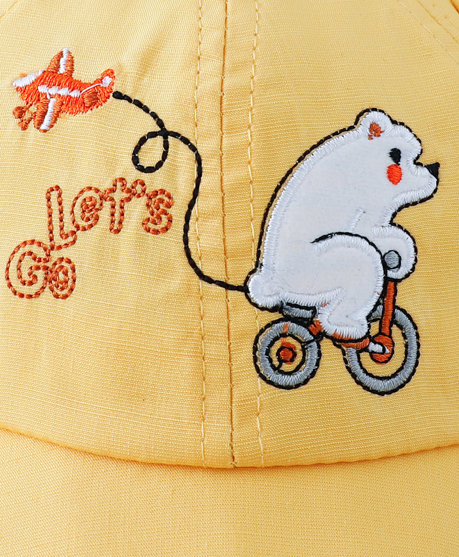 Babyhug Free Size Baseball Cap with Horn Design - Yellow-picture-22