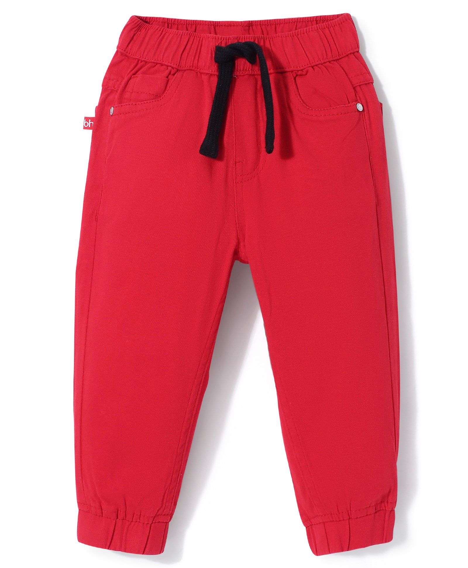 Babyhug Cotton Woven Full Length Trousers with Stretch Solid Color - Red-picture-26