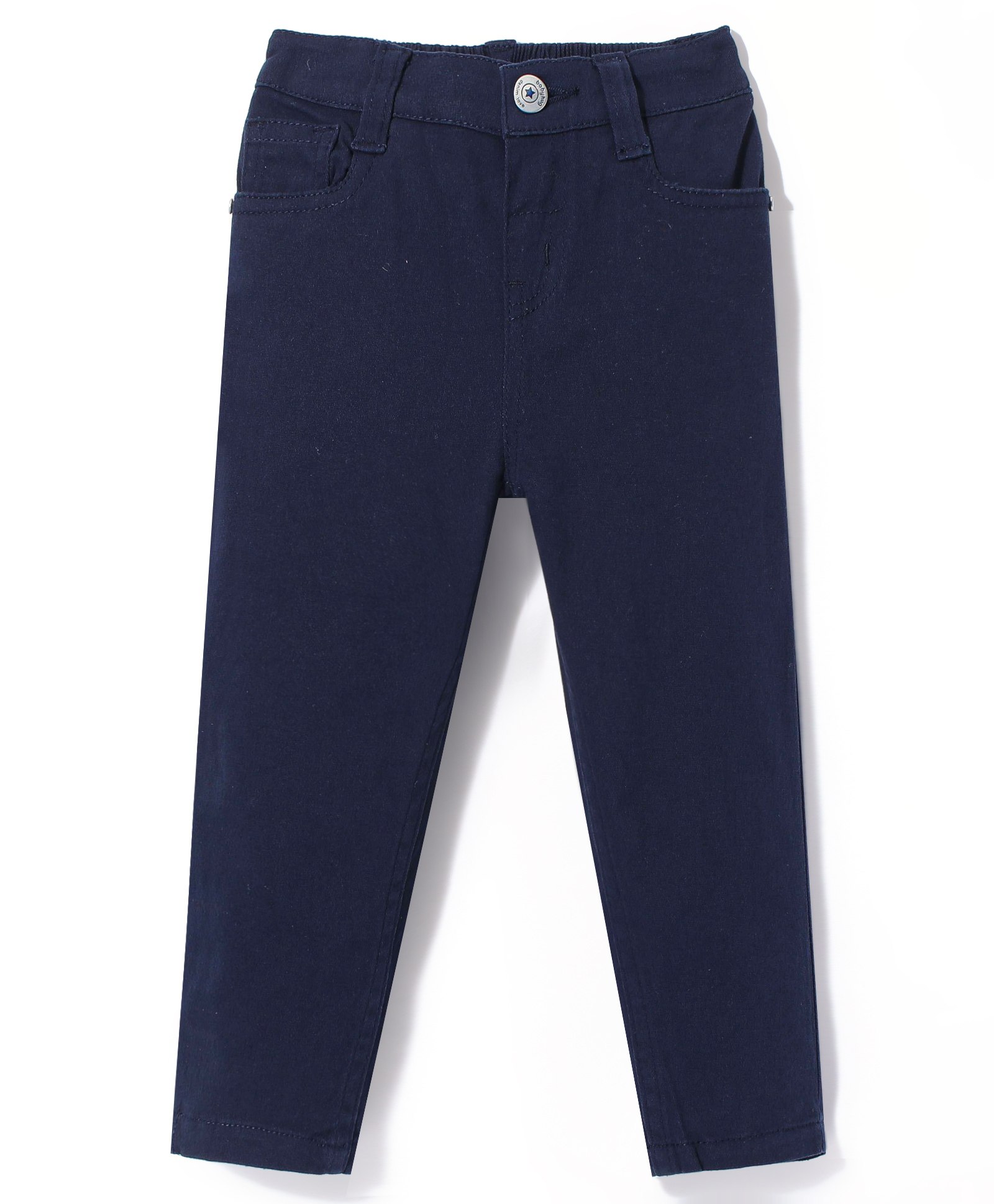Babyhug Cotton Woven Full Length Trousers with Stretch Solid Color - Navy Blue-picture-28