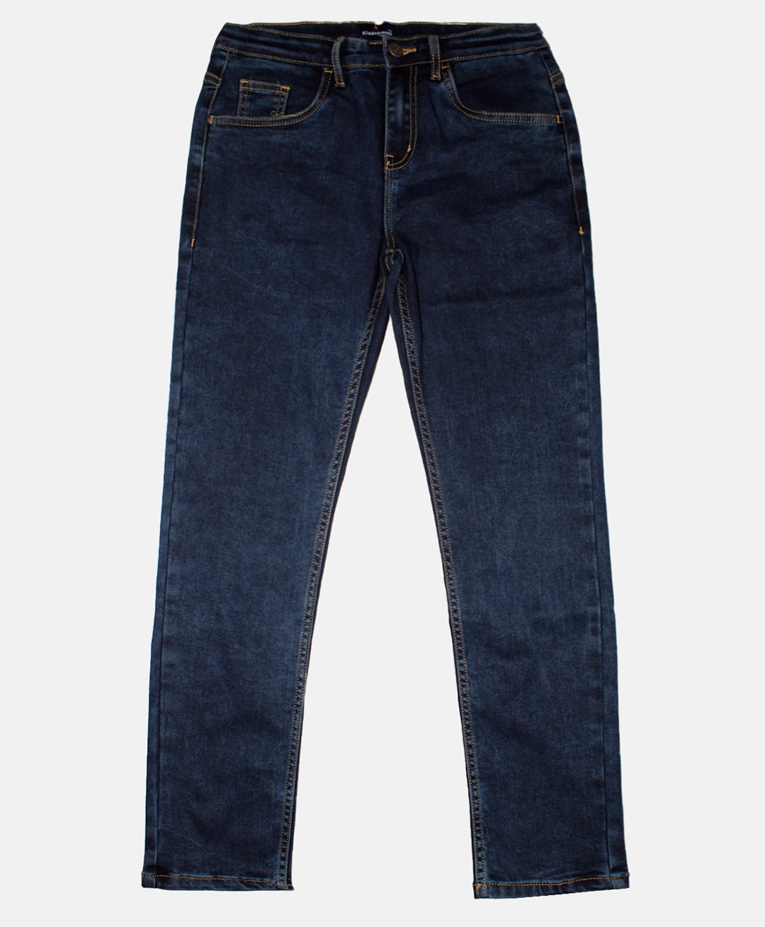 Kiddopanti Solid 5 Pockets Button Down Denim Jeans - Navy Blue-picture-28