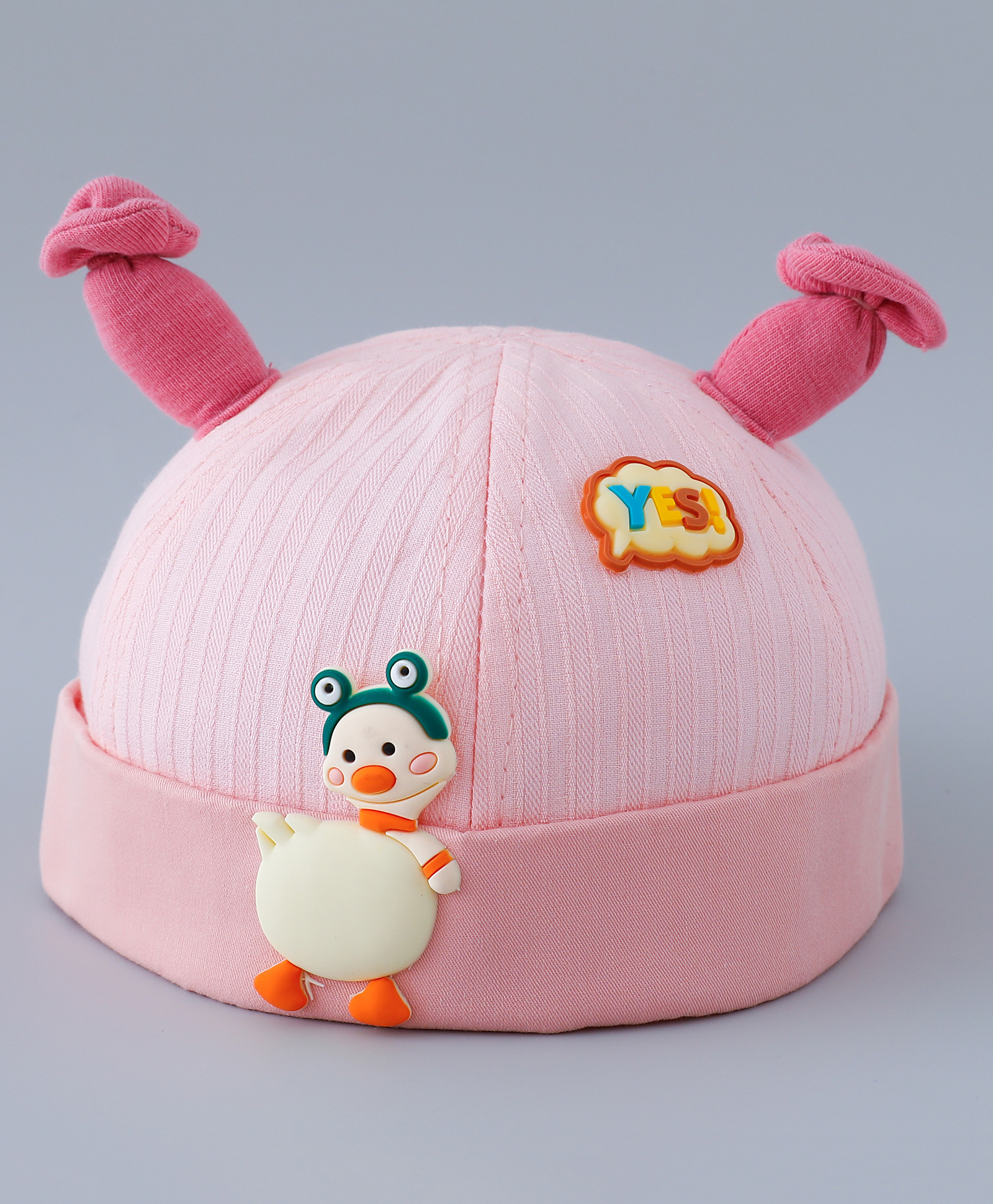 Babyhug Cotton Cap with Animal Applique - Pink-image-35
