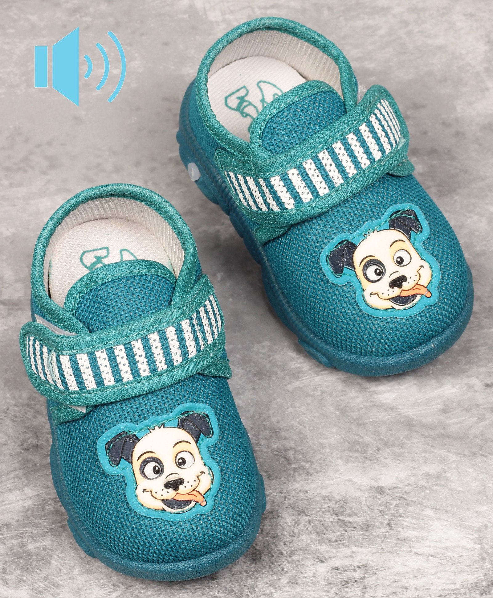 Lil Lollipop Puppy Patched Detailed  Velcro Closure Musical Booties - Green-picture-17