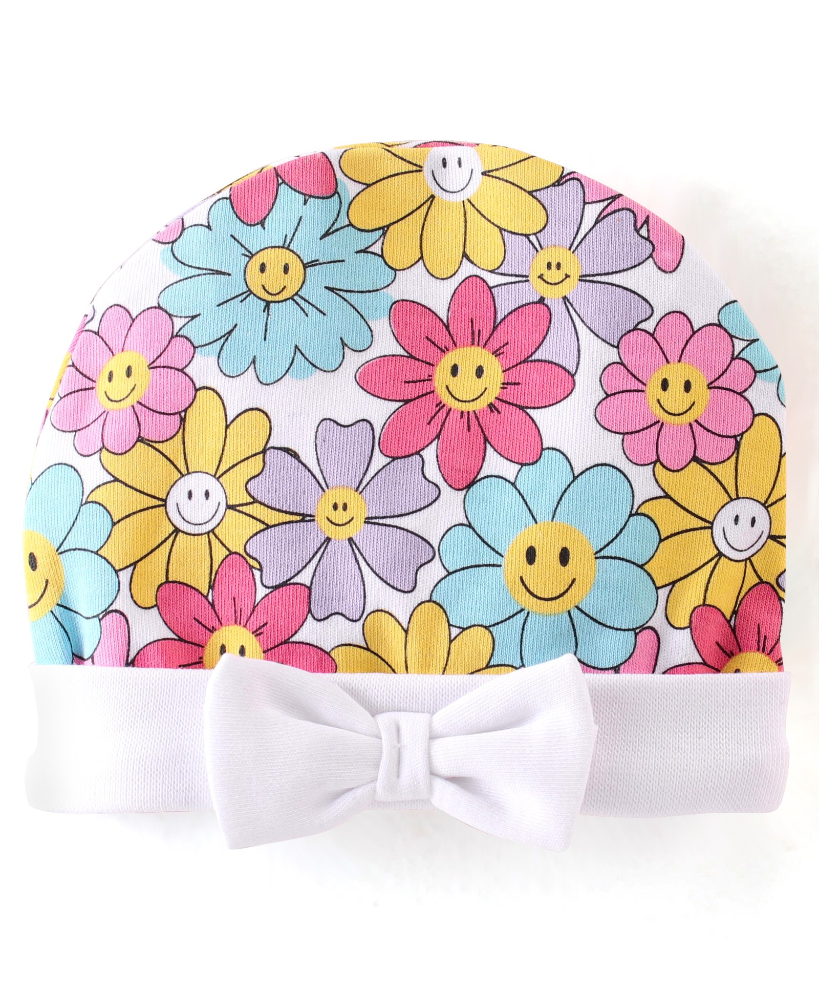 Babyhug 100% Cotton Knit Floral Print Cap  - Multicolor-picture-18