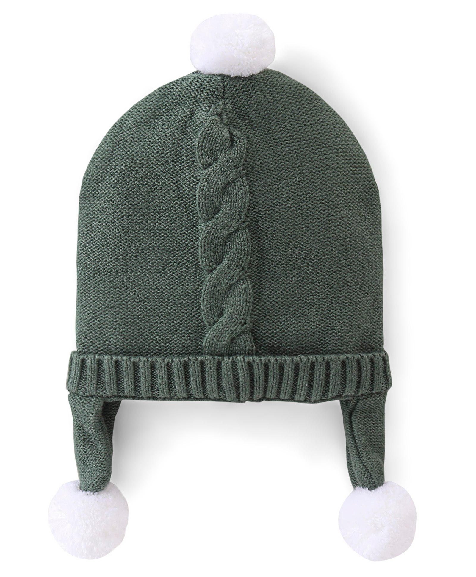 Babyhug Knitted Woolen Cap with Pom Pom Applique - Olive Green-image-14
