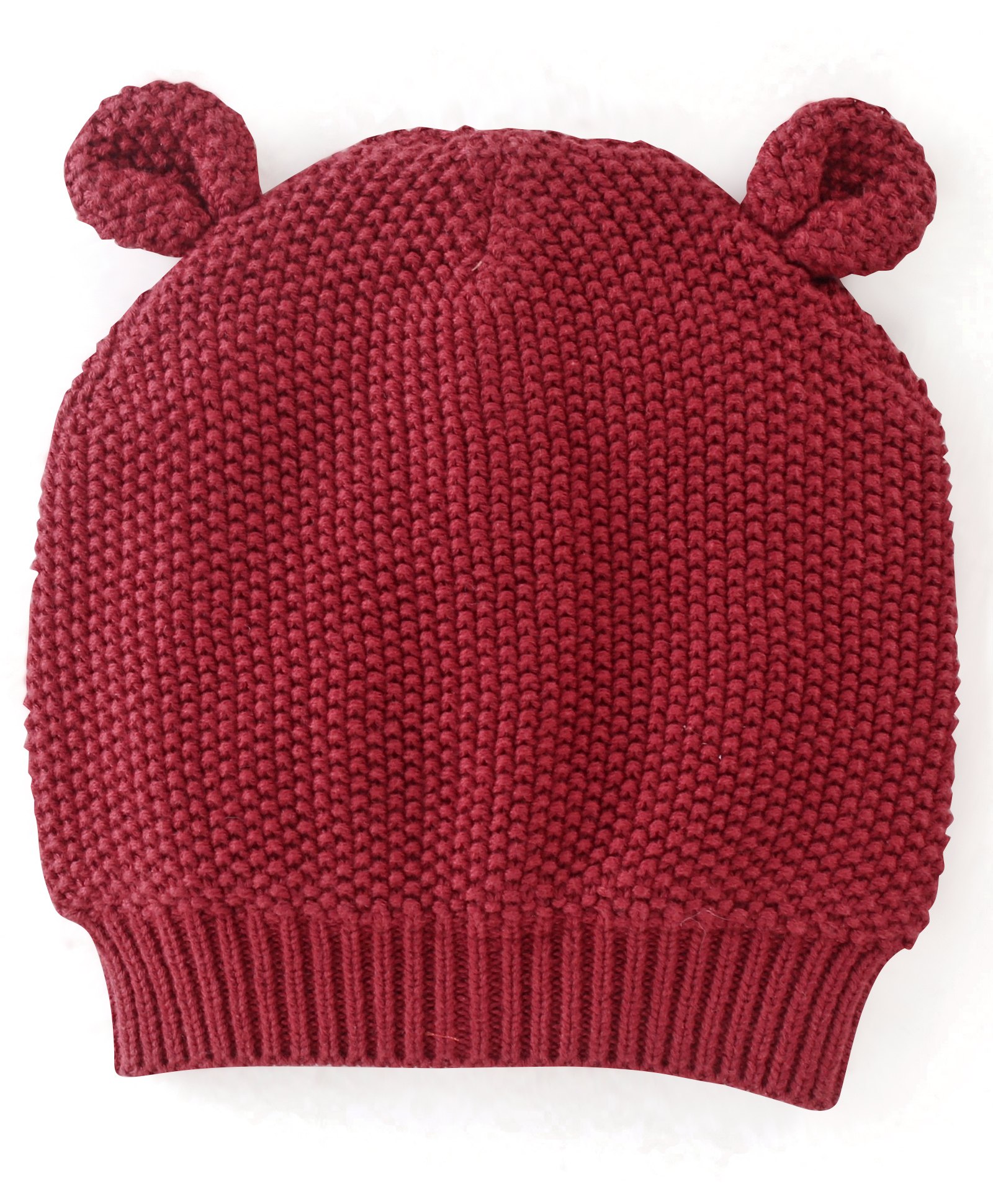 Babyhug 100% Cotton Cable Knit Design Woollen Cap with Ear Applique - Red-image-29