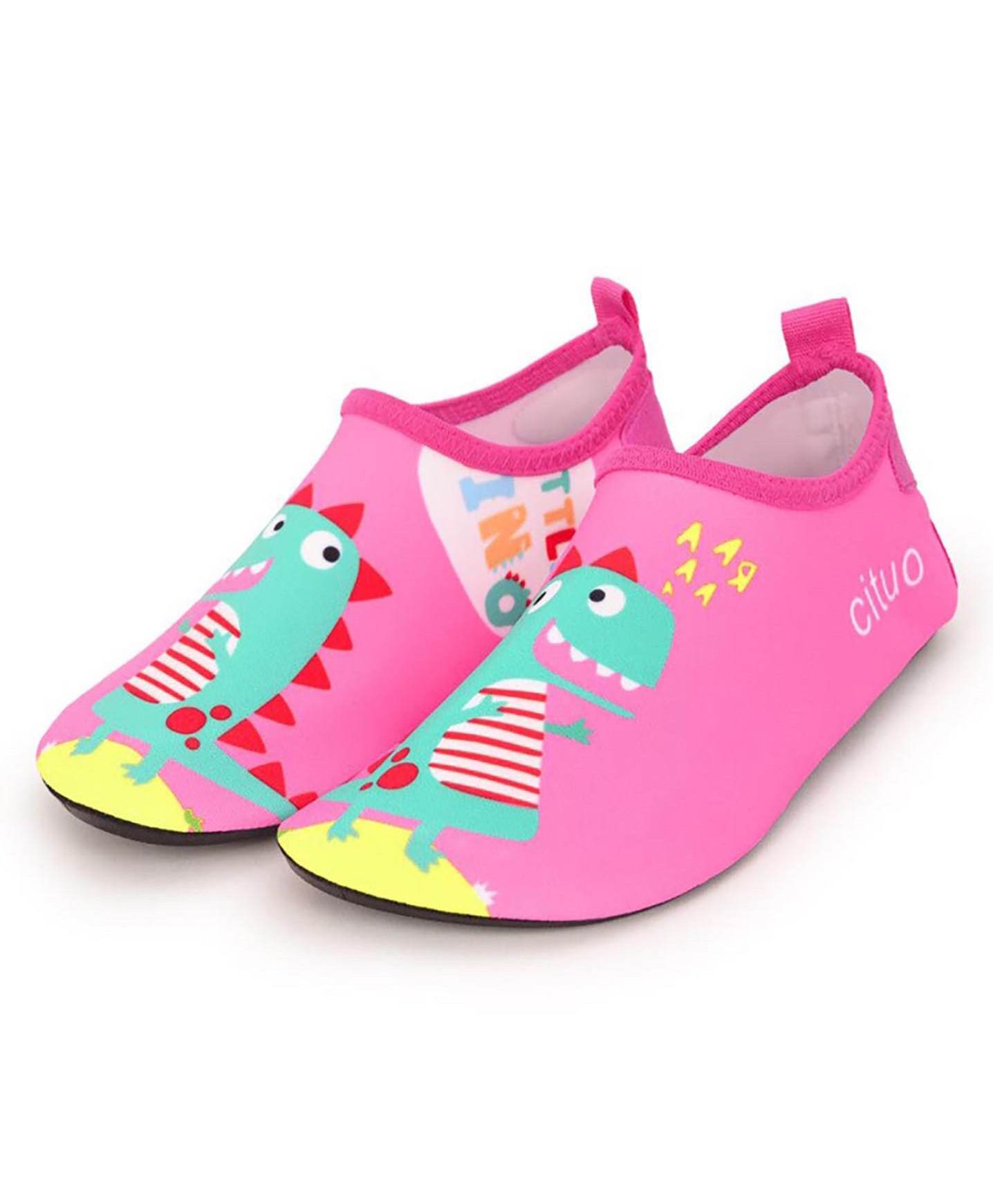 Little Surprise BoxDinosaur Printed Non Slip And Quick Dry Beach Shoes -Pink-image-42