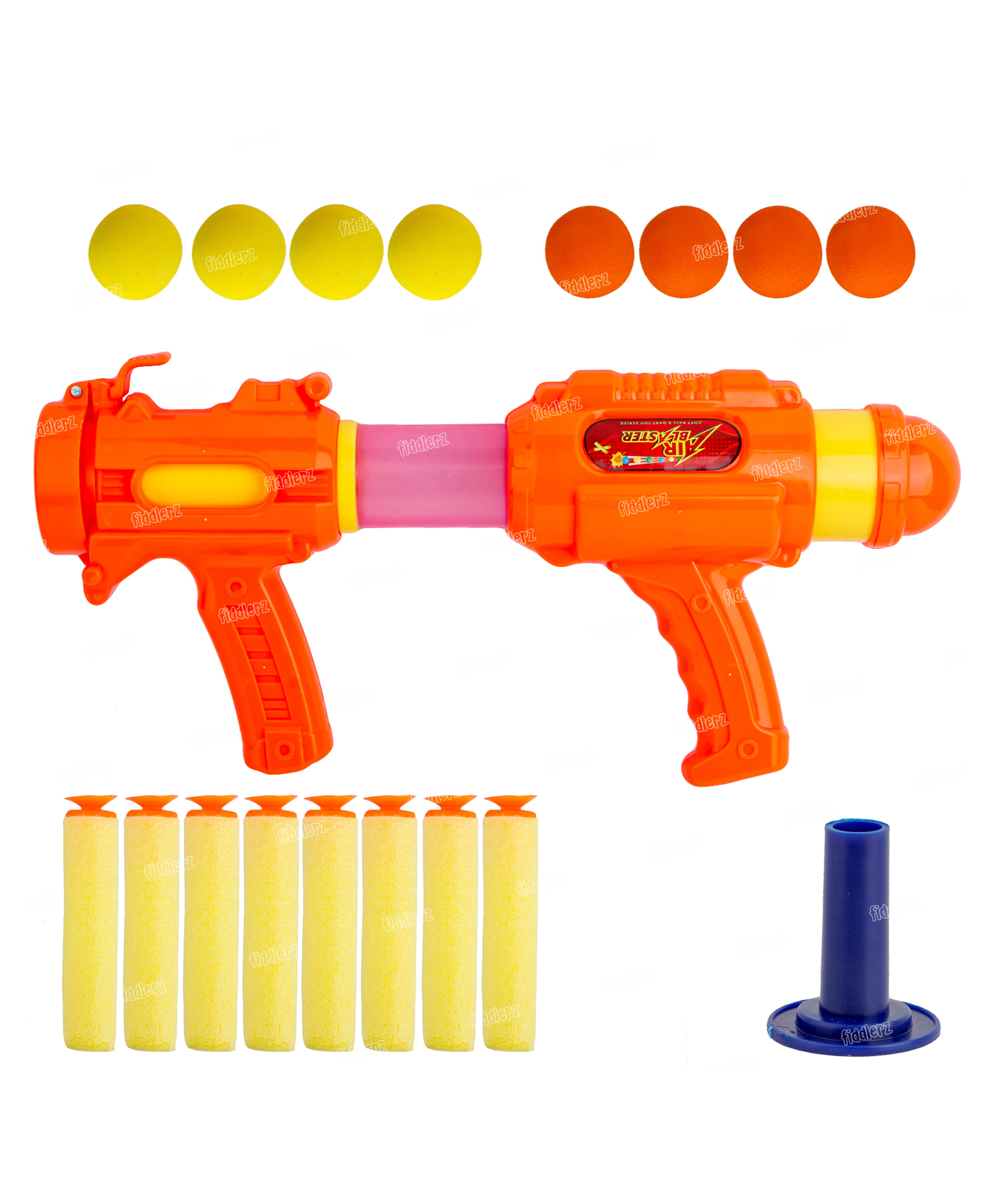 Fiddlerz Shooting Toy For Kids Shooting Target Eva Soft Ball Air Powered Gun Toy - Orange-picture-22