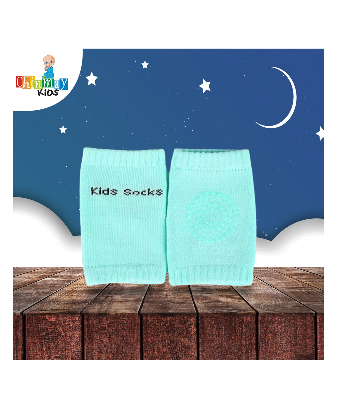 Chinmay Kids Anti-Slip Padded Stretchable Elastic Cotton Soft Comfortable Knee Pads -Green-image-26