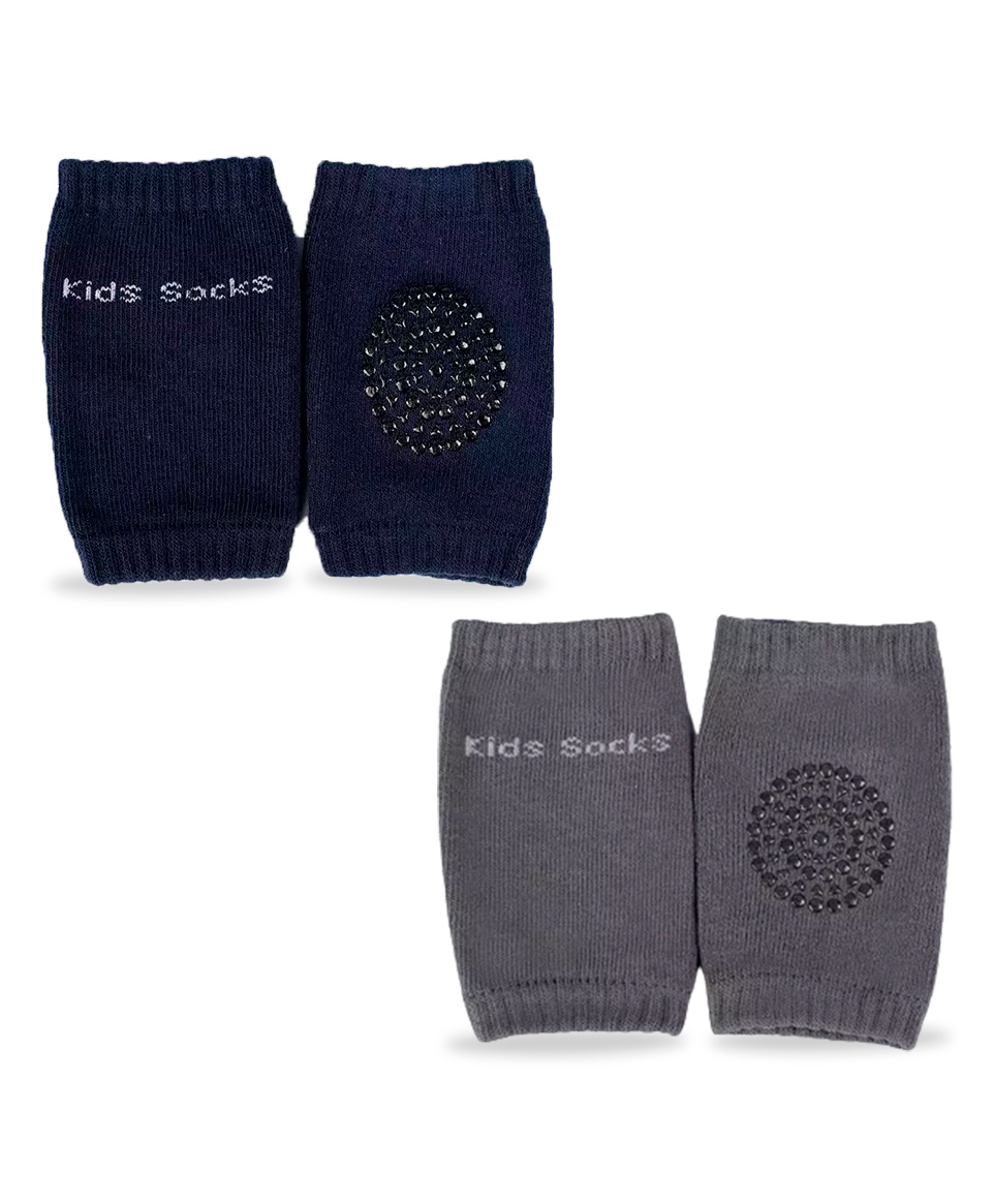 Chinmay Kids Knee Pads with Anti-Slip Padded Stretchable Elastic Cotton Soft Comfortable Pack of 2 - Dark Blue & Grey-picture-24