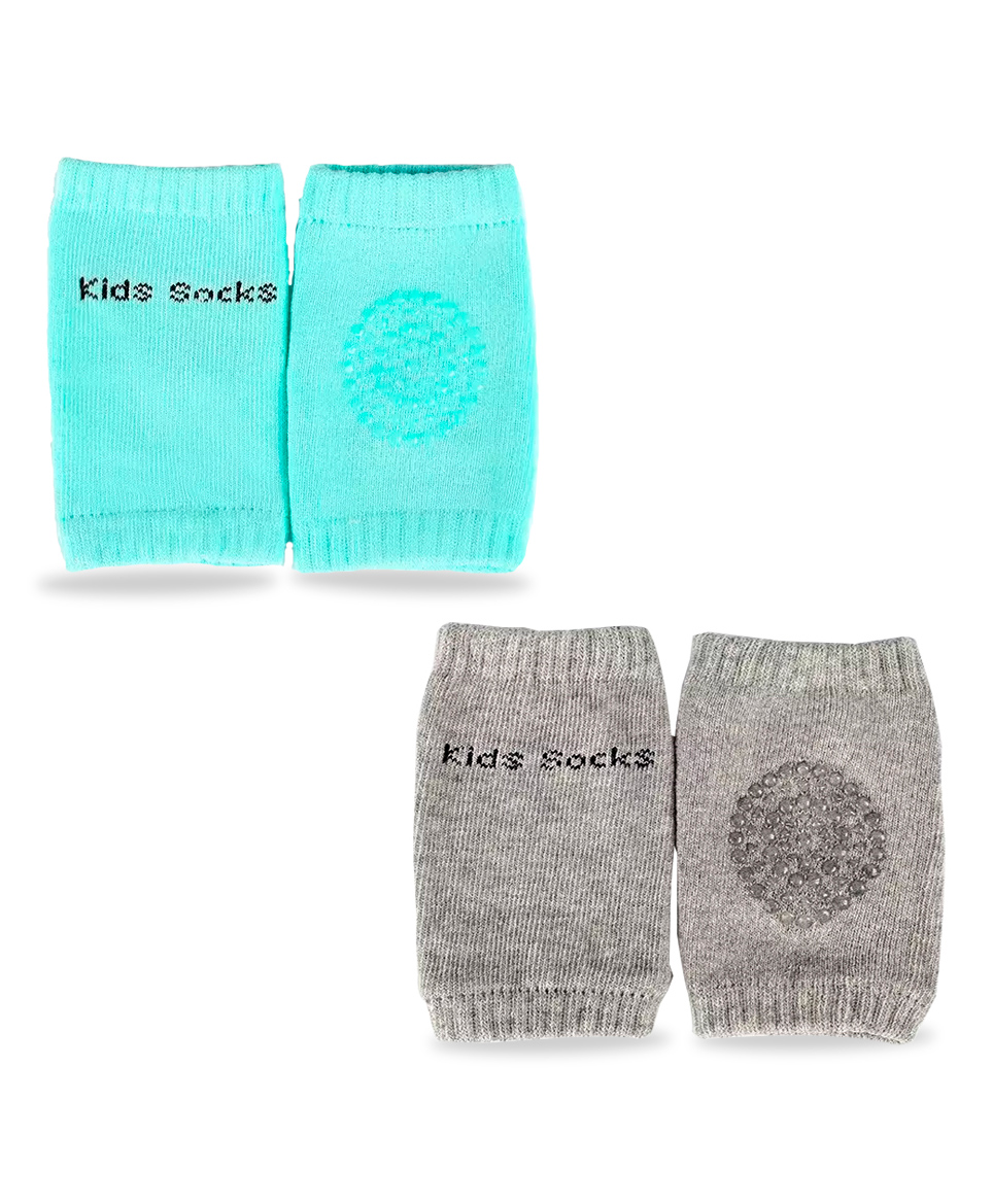 Chinmay Kids Knee Pads with Anti-Slip Padded Stretchable Elastic Cotton Soft Comfortable Pack of 2 - Green & Grey-image-31