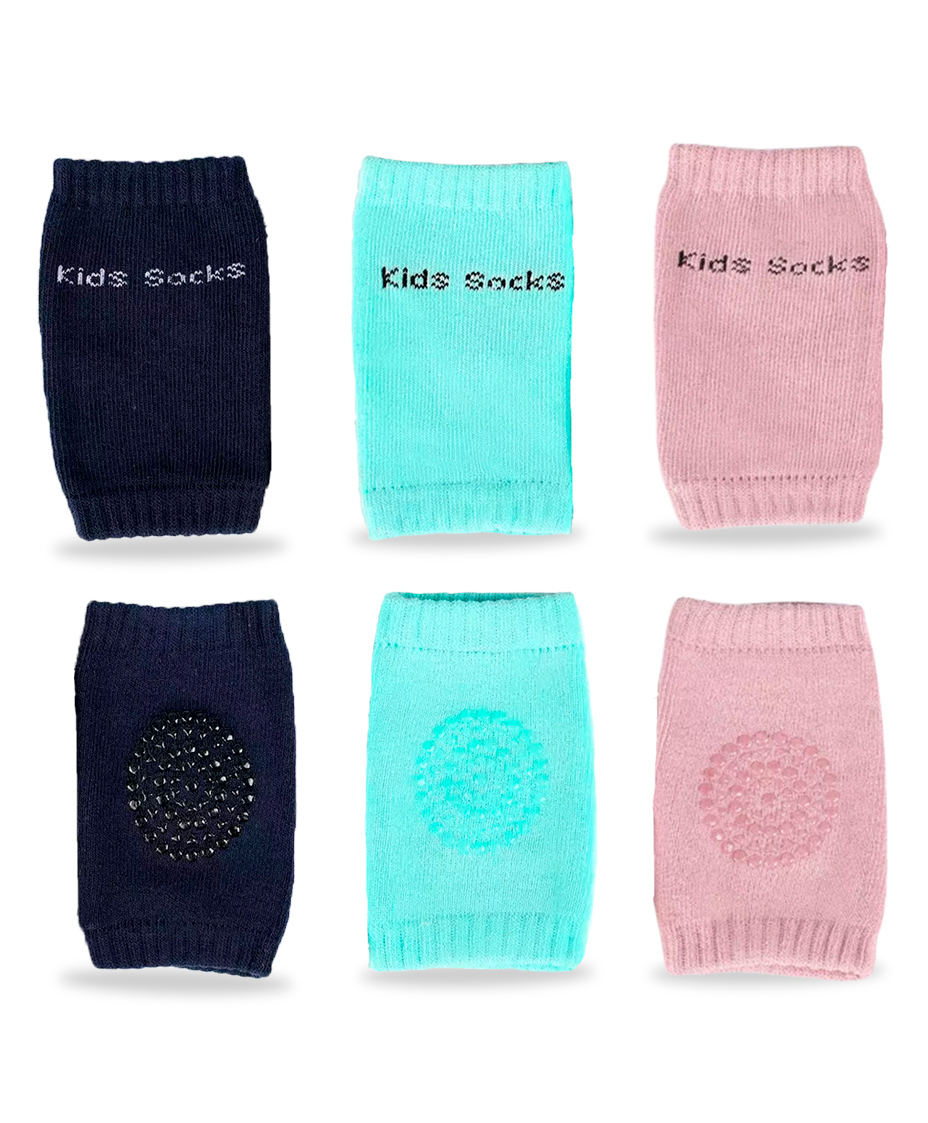 Chinmay Kids Anti-Slip Padded Stretchable Elastic Cotton Soft Comfortable Baby Knee Pads Pack of 3 - Multicolour-image-49